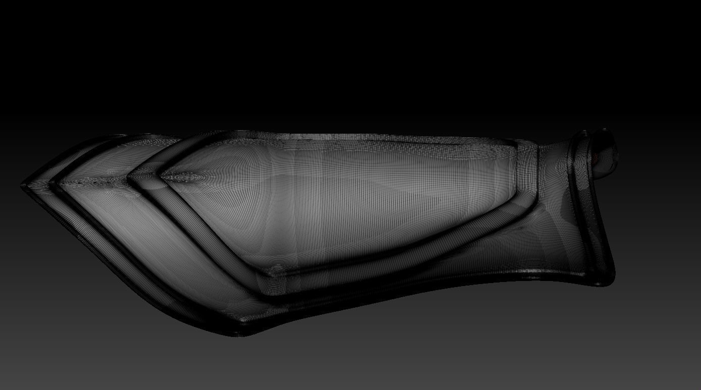 High-poly model Bracer motorcycle seat 3D model_6