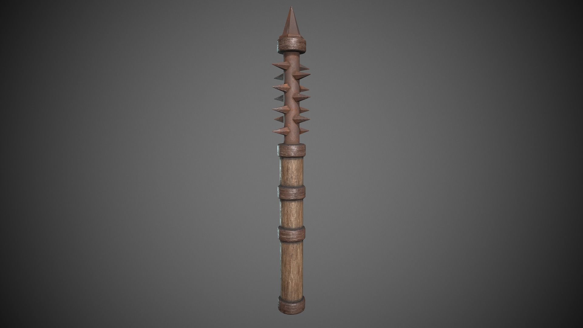 Spiked Melee Weapon Medieval Low-poly 3D model_6