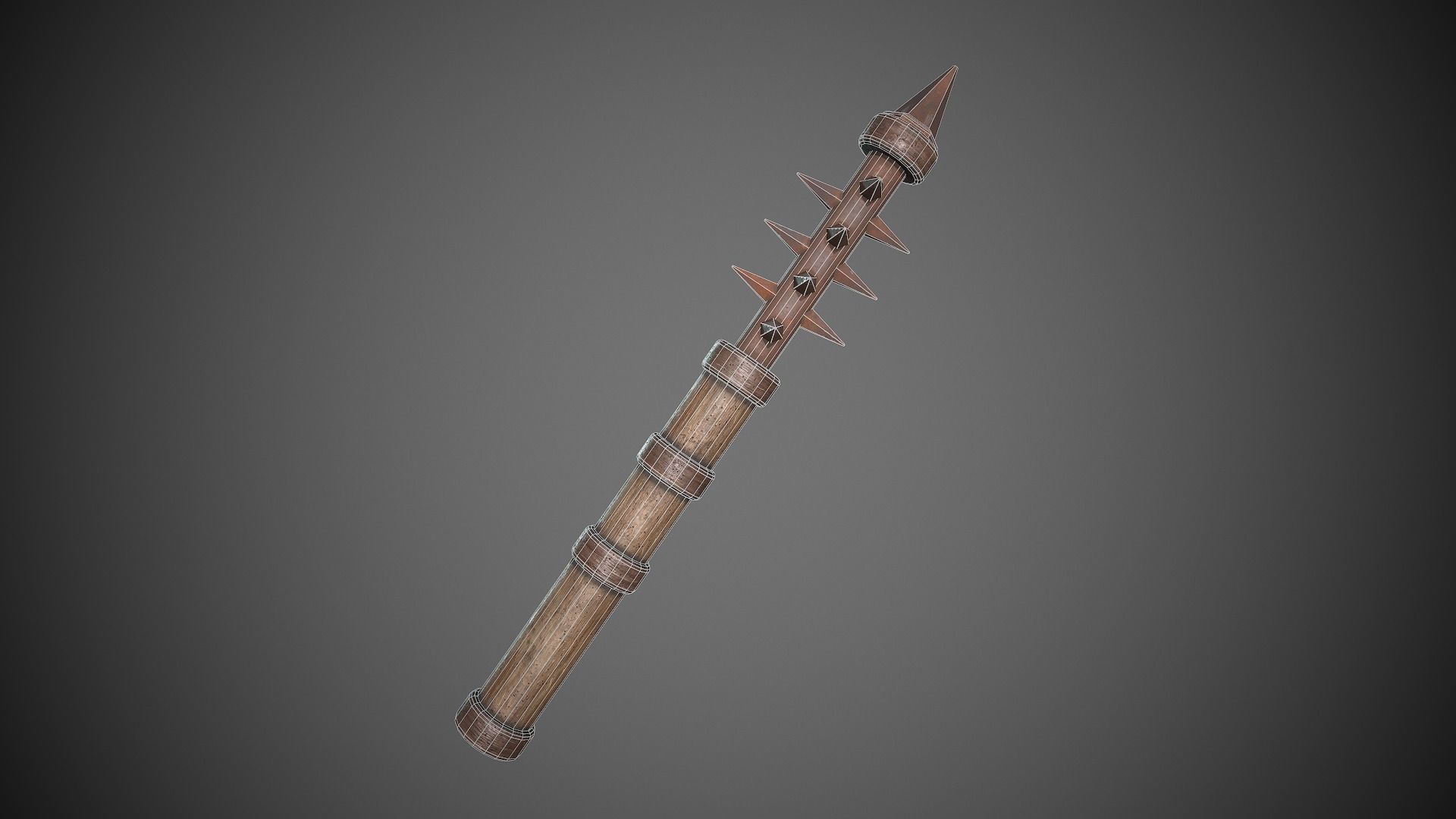 Spiked Melee Weapon Medieval Low-poly 3D model_2