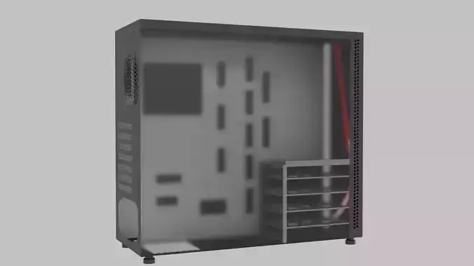 Free Corsair PC case Low-poly 3D model