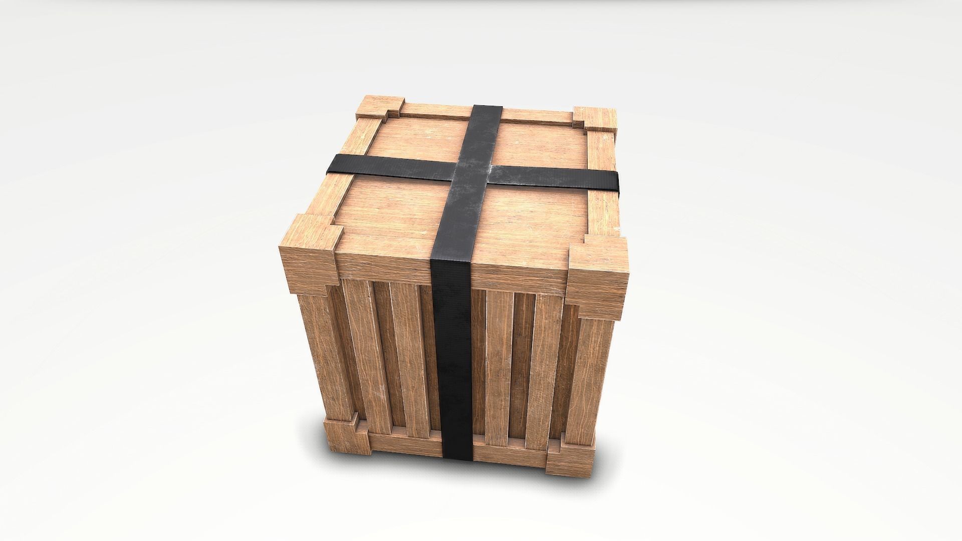 Wooden Drop Box Low-poly 3D model_5