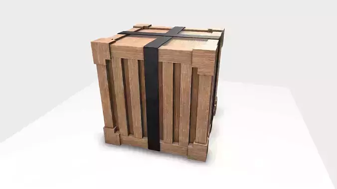 Wooden Drop Box Low-poly 3D model