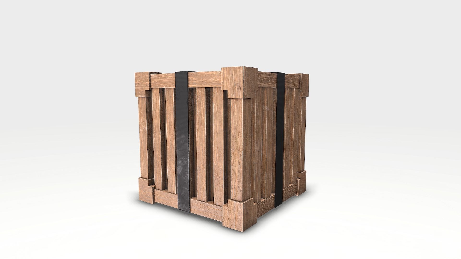 Wooden Drop Box Low-poly 3D model_3