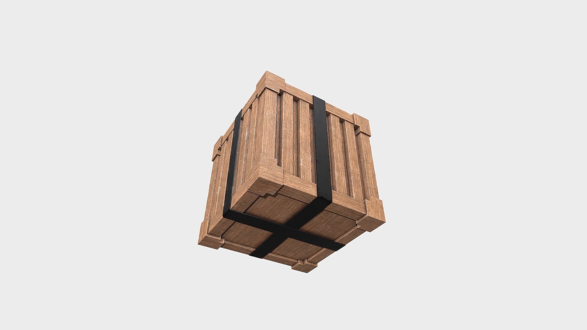 Wooden Drop Box Low-poly 3D model_4