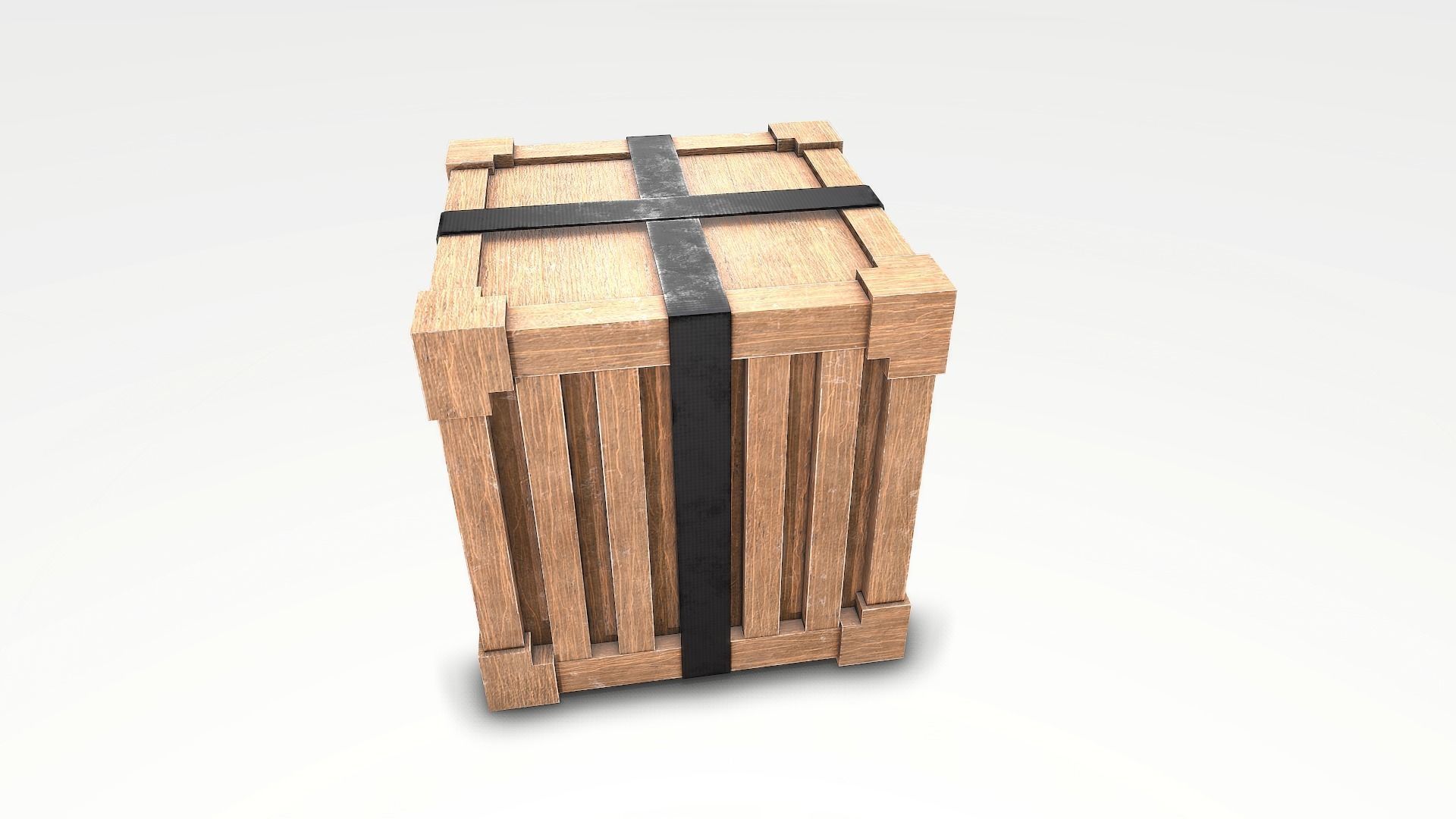 Wooden Drop Box Low-poly 3D model_2