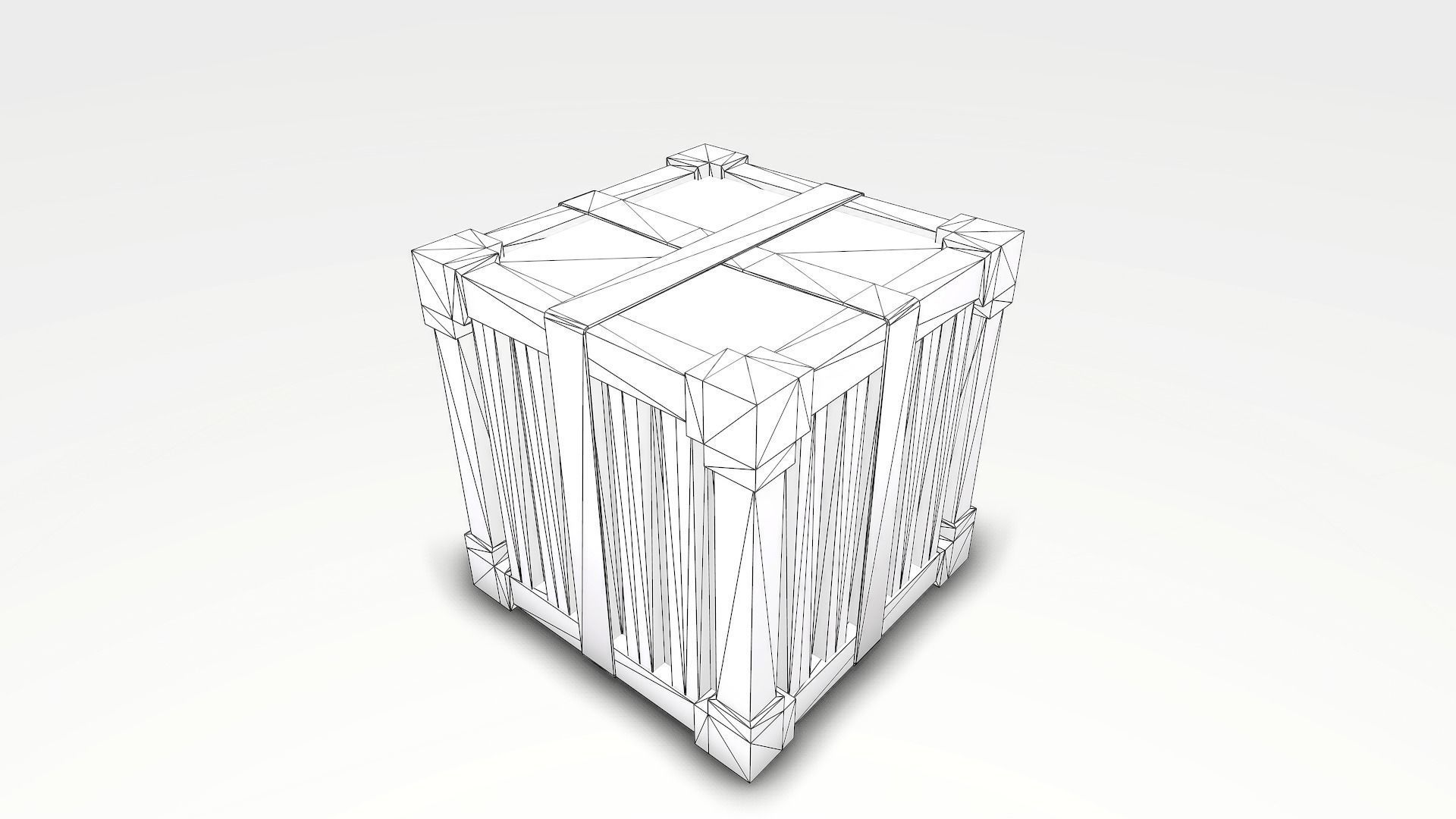 Wooden Drop Box Low-poly 3D model_6