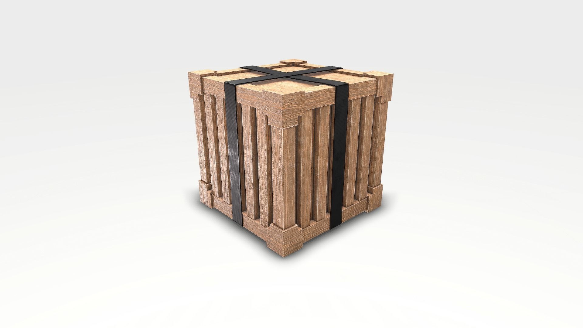 Wooden Drop Box Low-poly 3D model_1