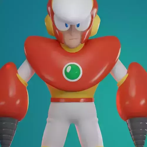 CRASH MAN rock man Megaman famicom 8bit 3D model