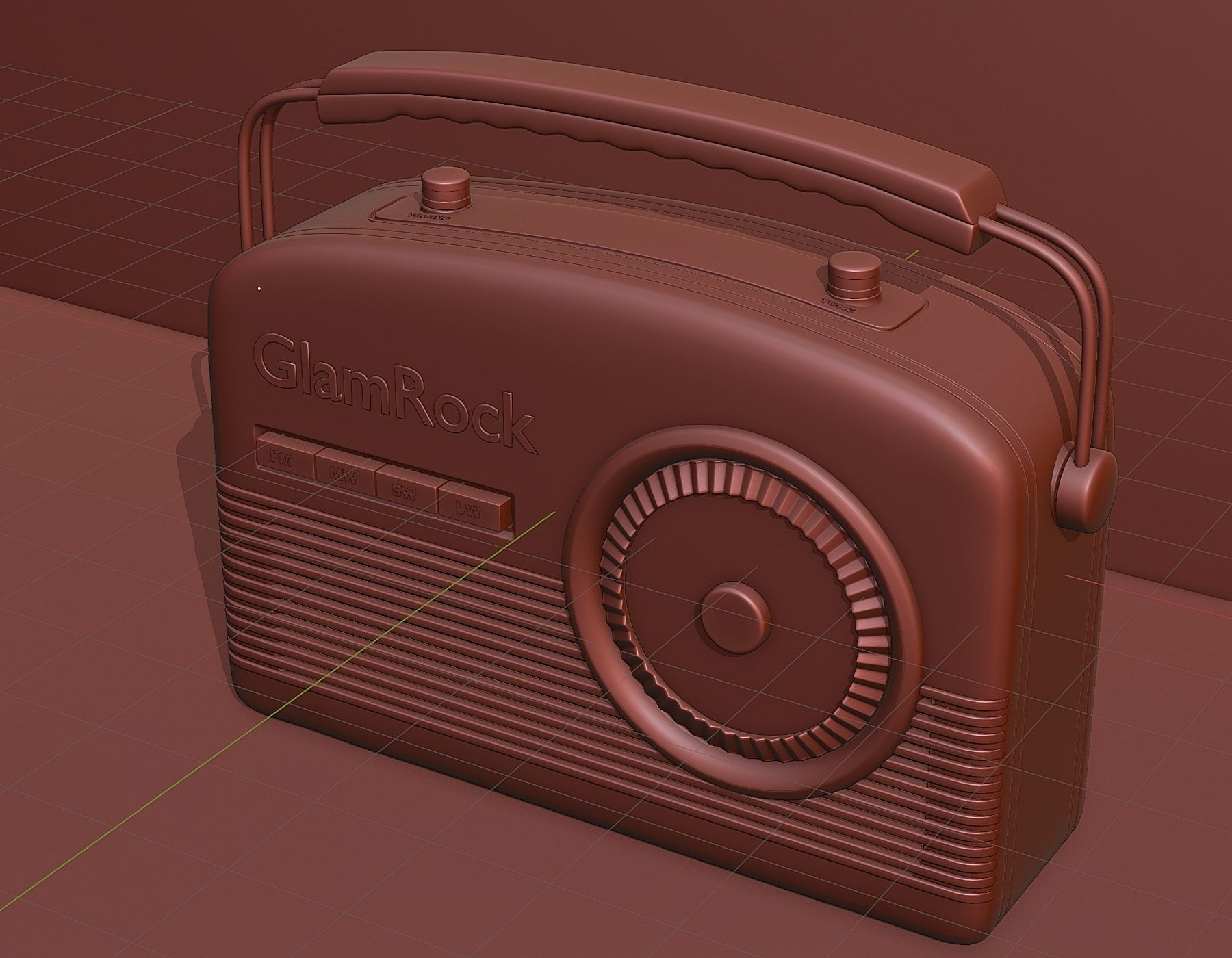 Exclusive retro Camry radio 3D model_4