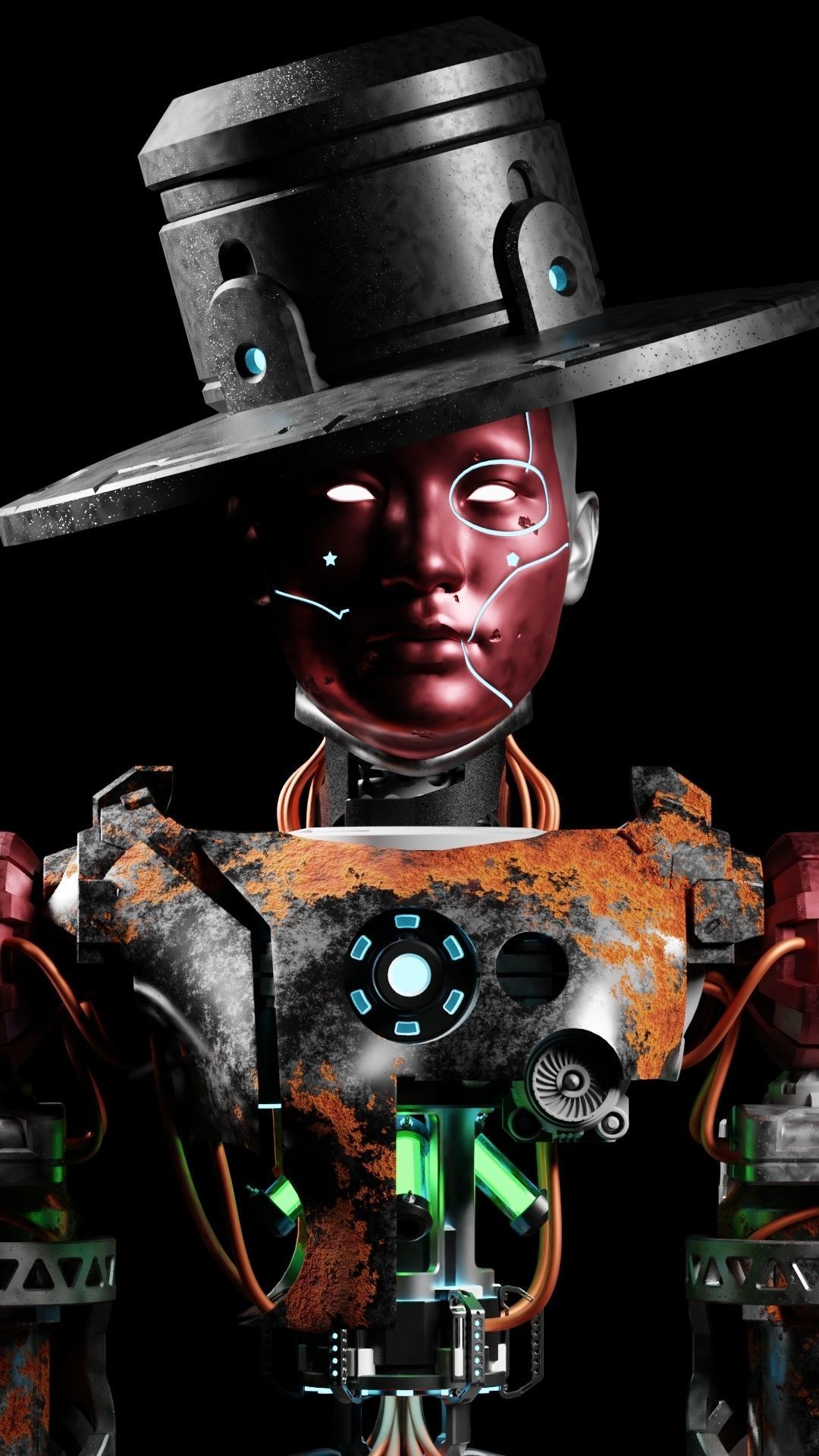 Scifi Robot Rusty 3D model_10