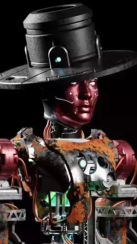 Scifi Robot Rusty 3D model Scifi Robot Rusty 3D model