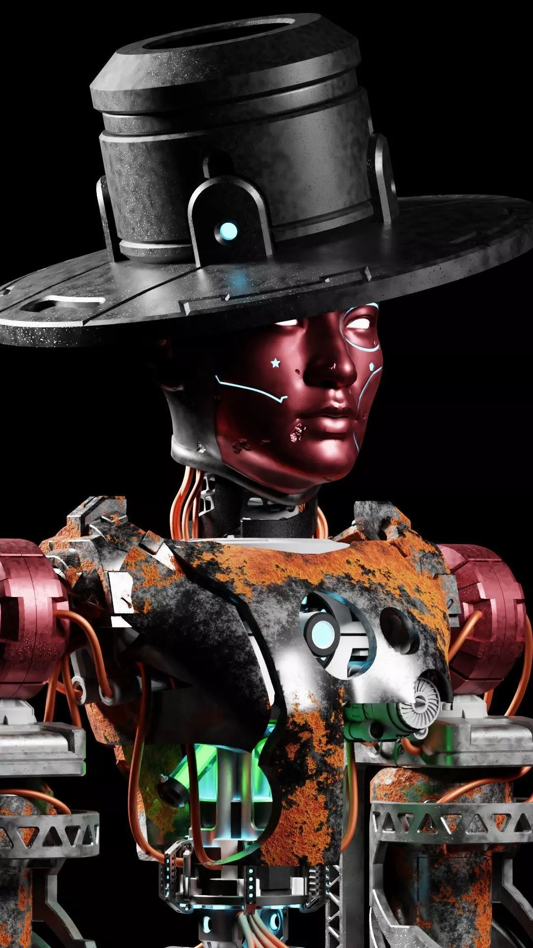 Scifi Robot Rusty 3D model_0