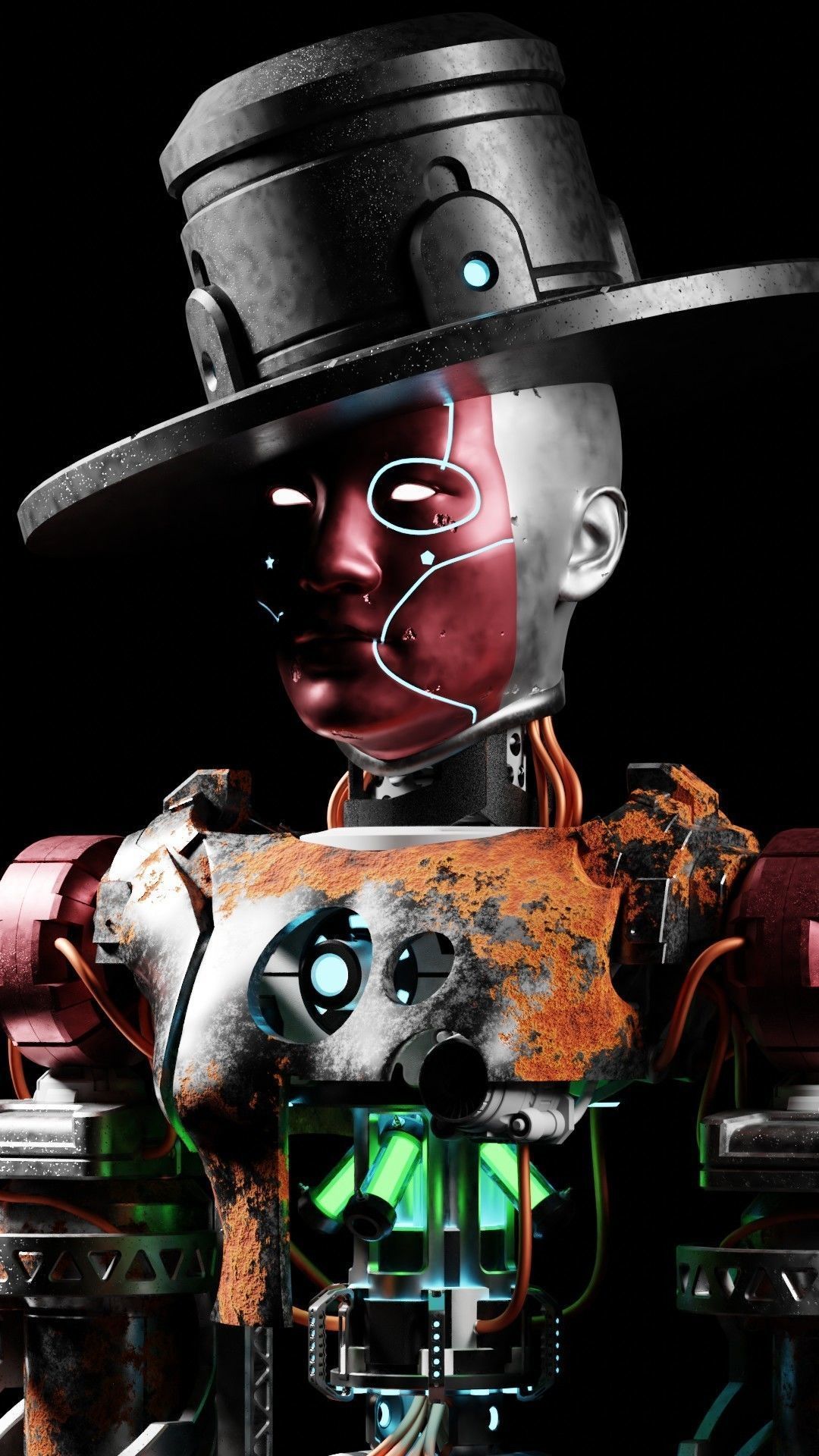 Scifi Robot Rusty 3D model_8