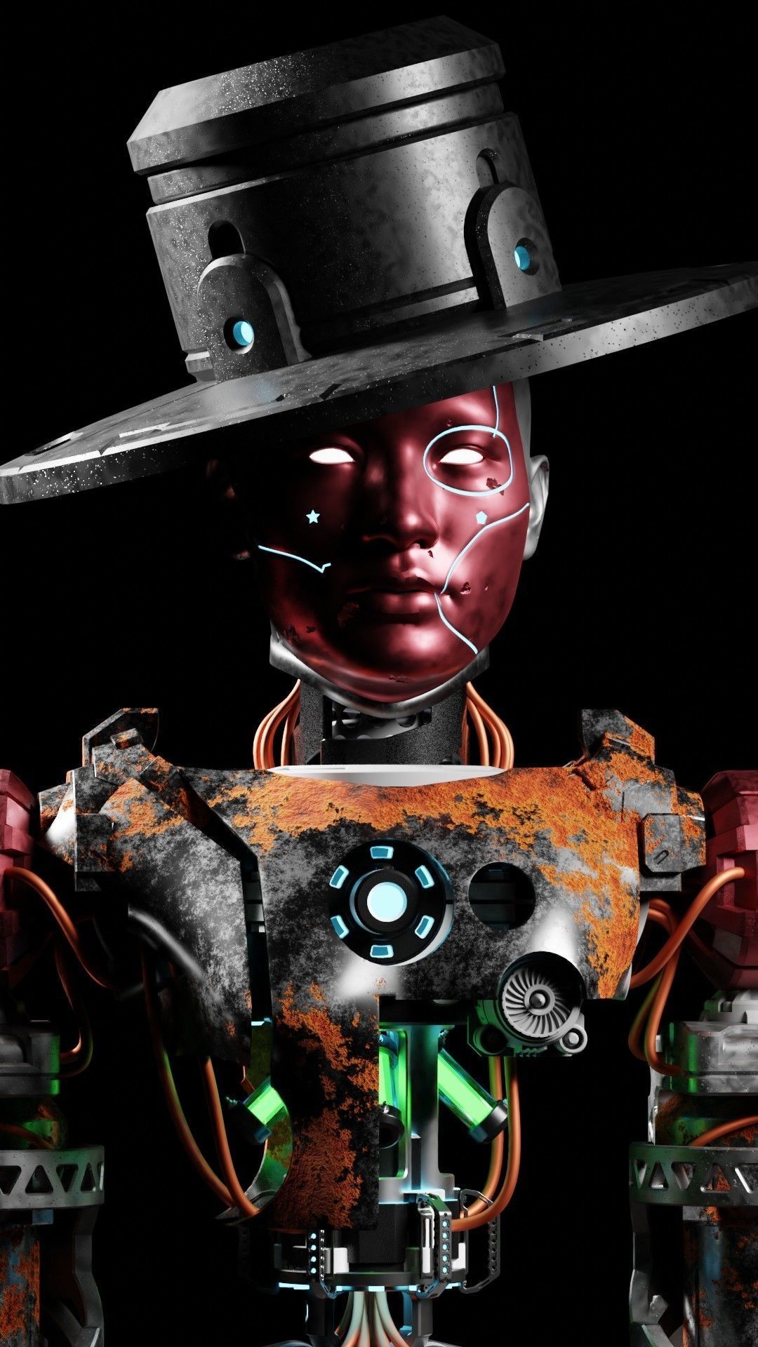 Scifi Robot Rusty 3D model_9