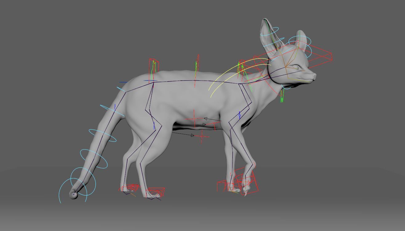 Blanfords Fox Low-poly 3D model_16