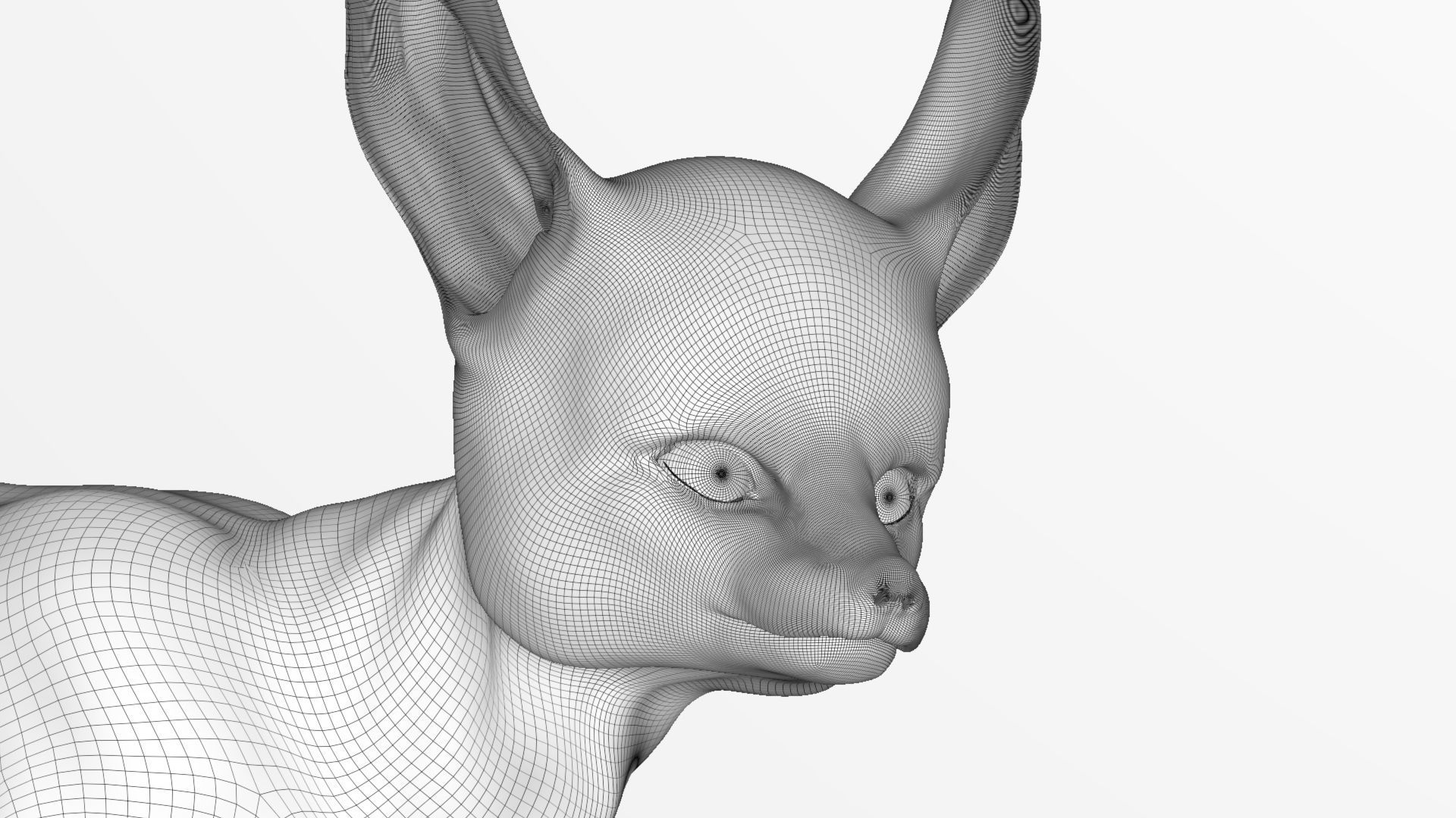 Blanfords Fox Low-poly 3D model_15