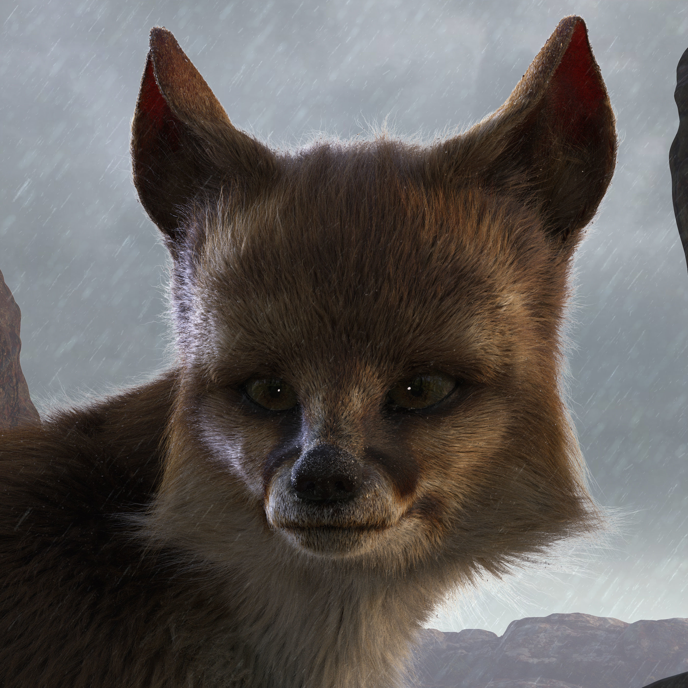 Blanfords Fox Low-poly 3D model_3