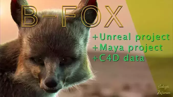Blanfords Fox Low-poly 3D model