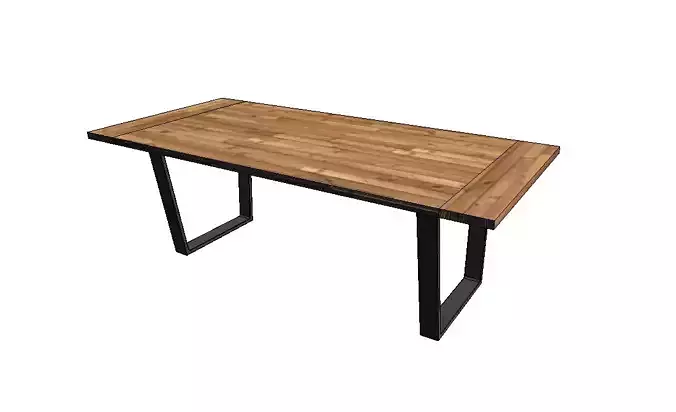 Modern Wood Dining Table Free 3D model