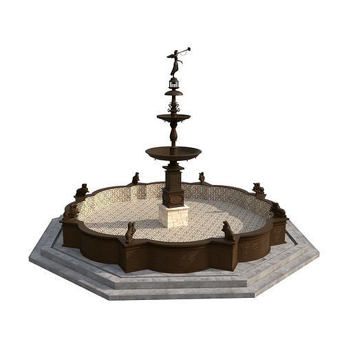 Pileta de la Plaza Mayor de Lima - Low Poly Low-poly 3D model
