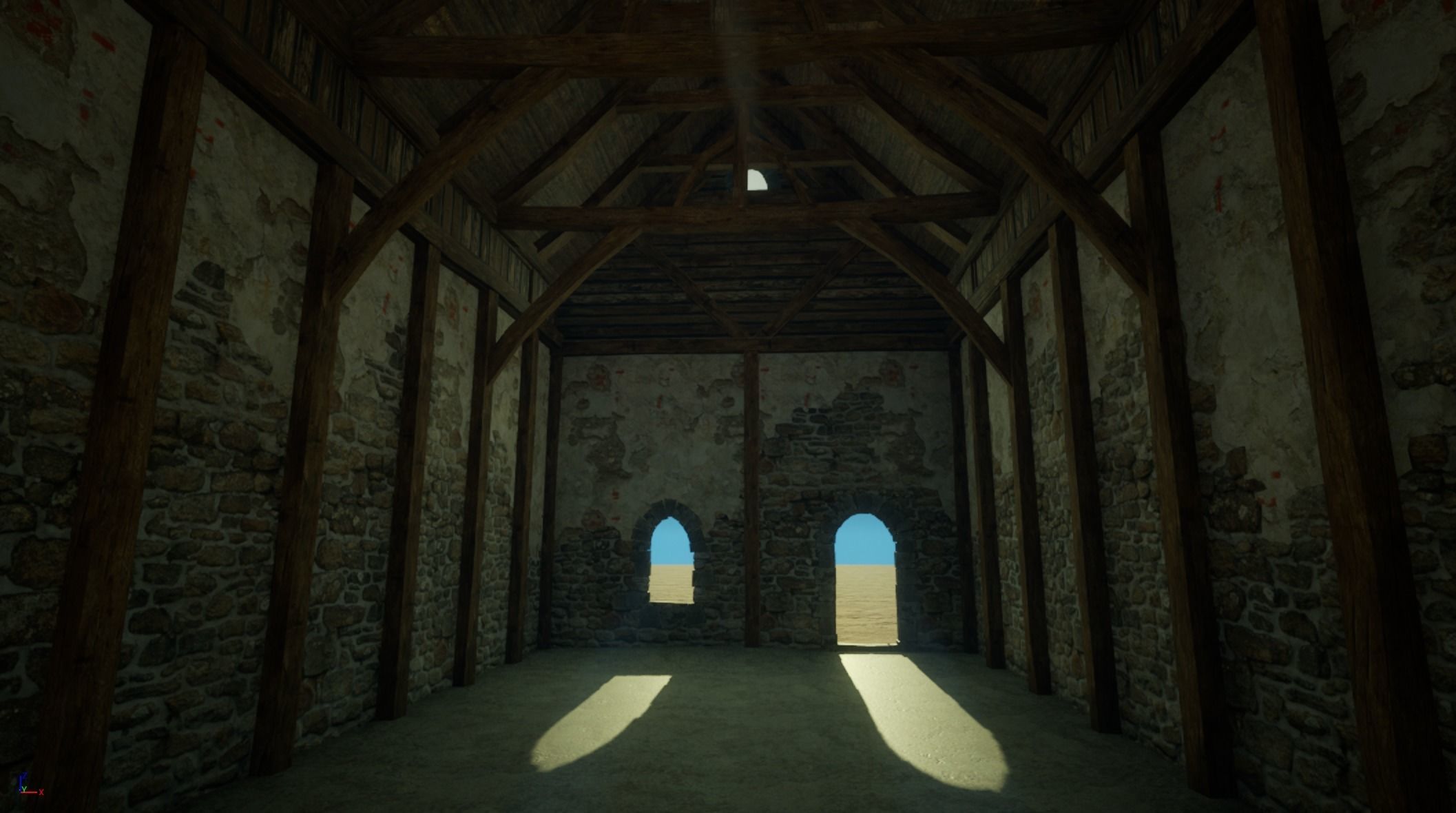Medieval old House1-interior and exterior design Low-poly 3D model_14