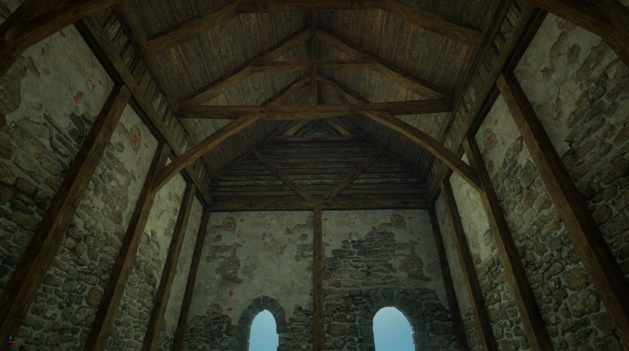 Medieval old House1-interior and exterior design Low-poly 3D model_15