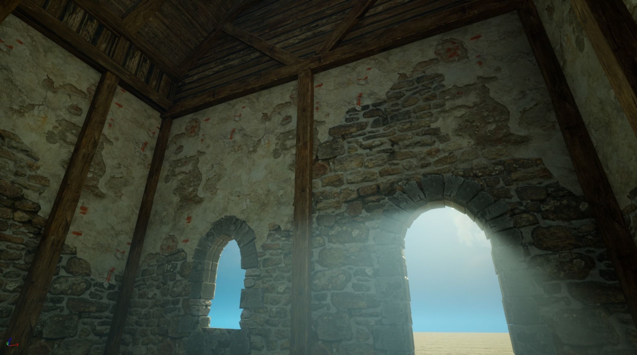 Medieval old House1-interior and exterior design Low-poly 3D model_19
