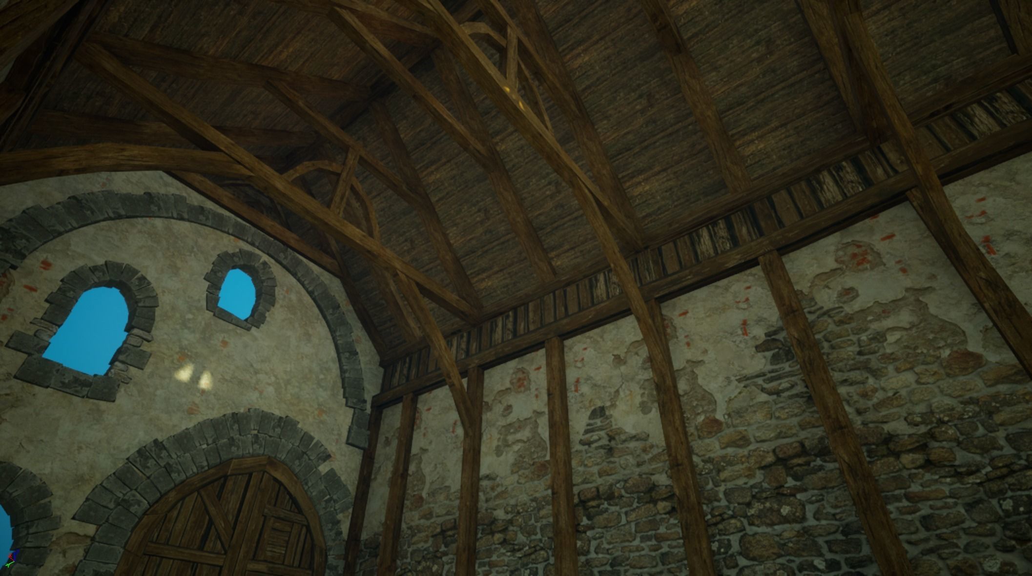 Medieval old House1-interior and exterior design Low-poly 3D model_16