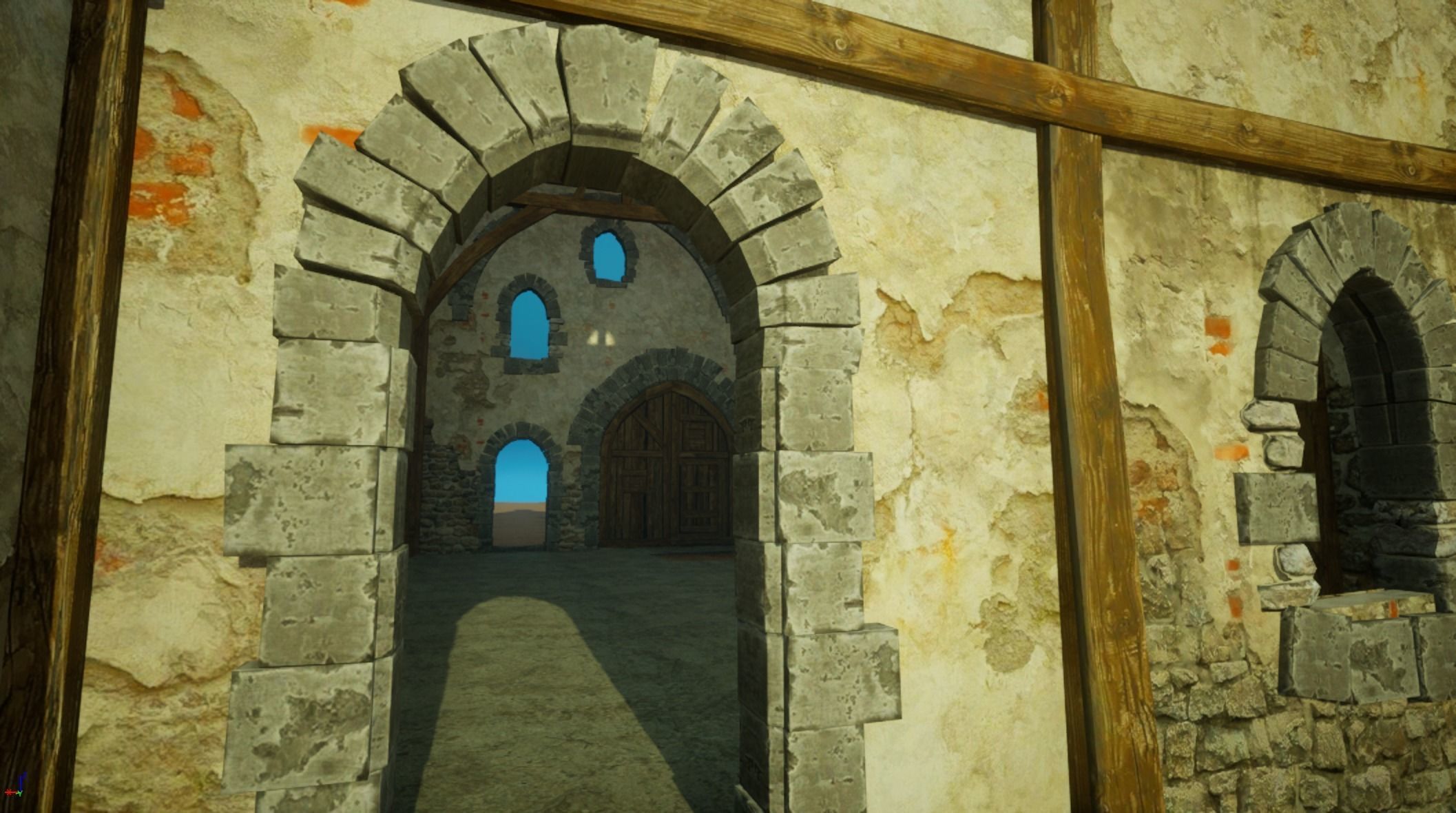 Medieval old House1-interior and exterior design Low-poly 3D model_12