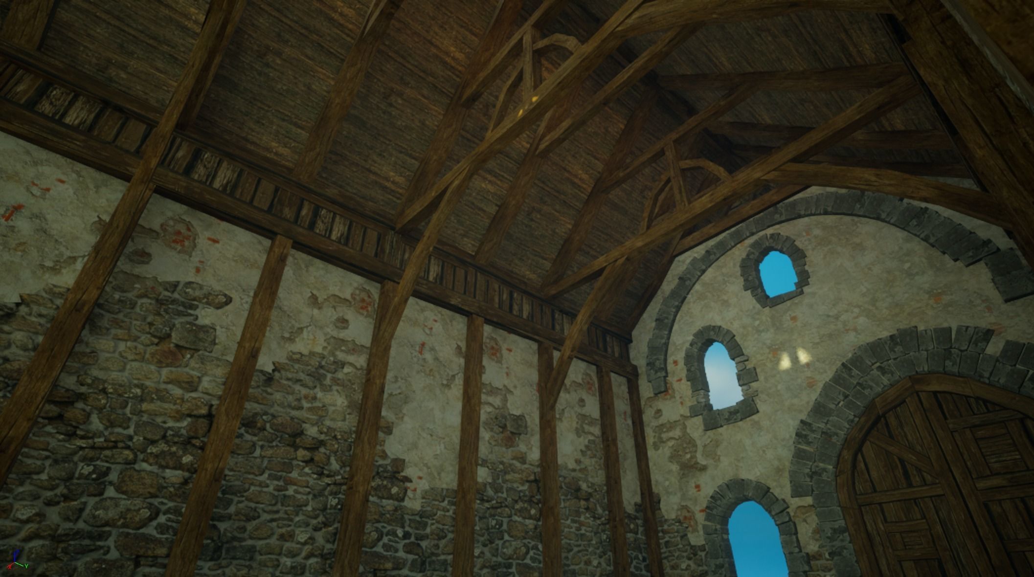 Medieval old House1-interior and exterior design Low-poly 3D model_17