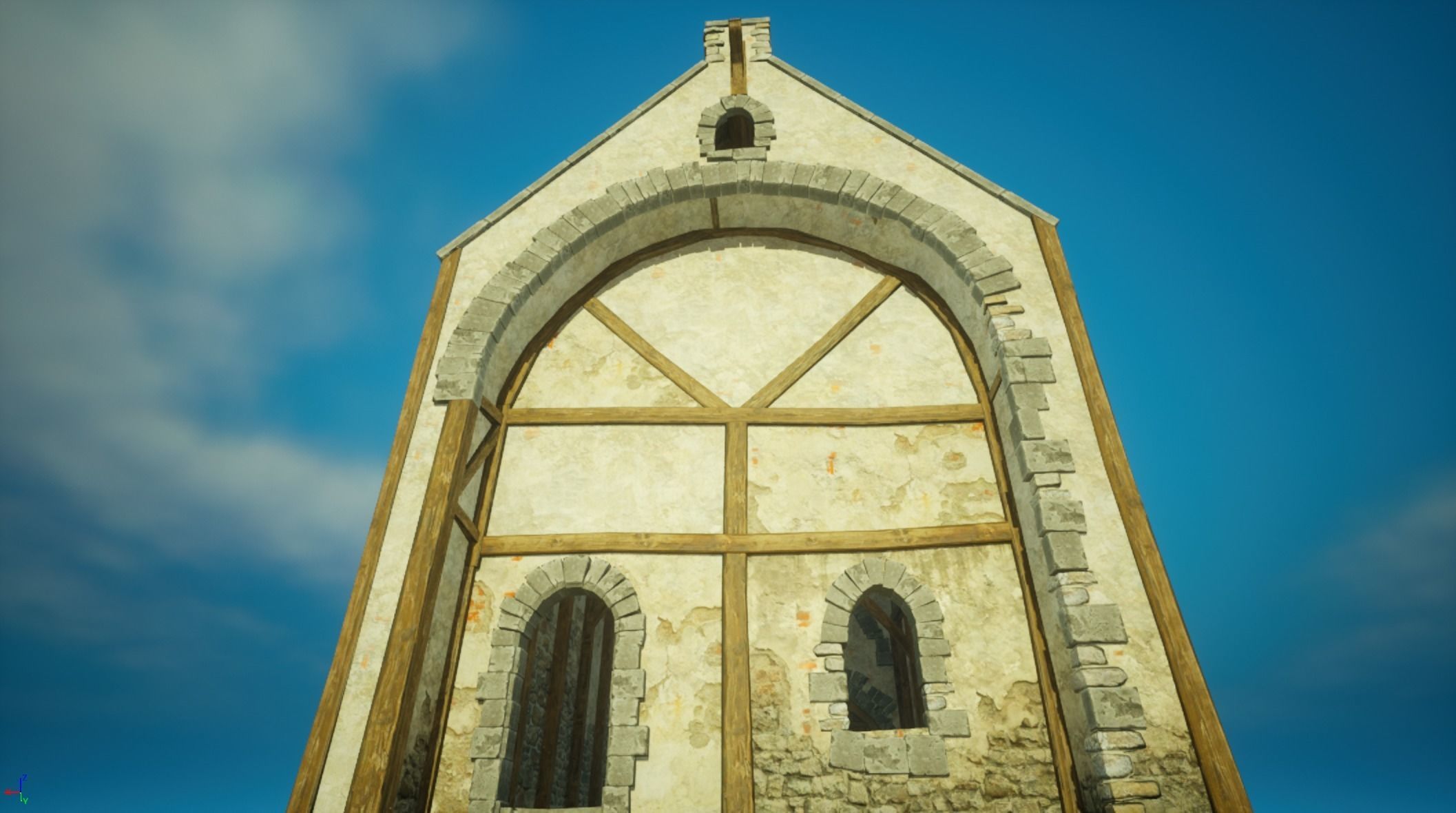 Medieval old House1-interior and exterior design Low-poly 3D model_8