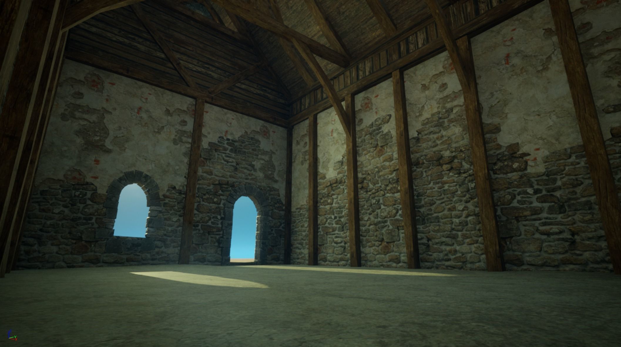 Medieval old House1-interior and exterior design Low-poly 3D model_18