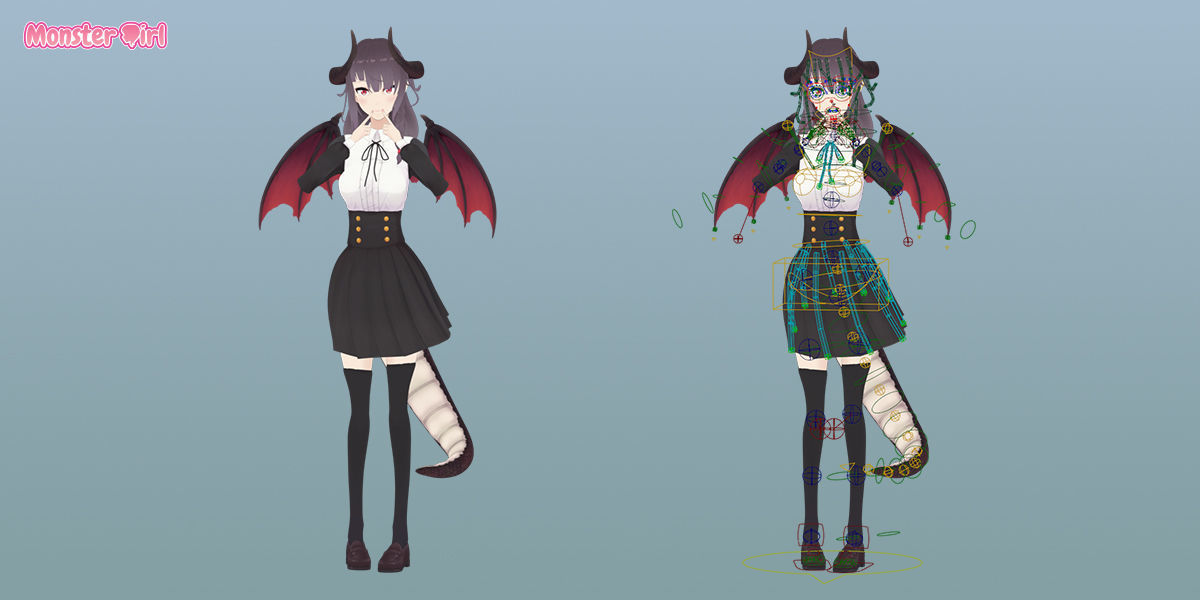 Monster Girl Dragonewt Low-poly 3D model_6