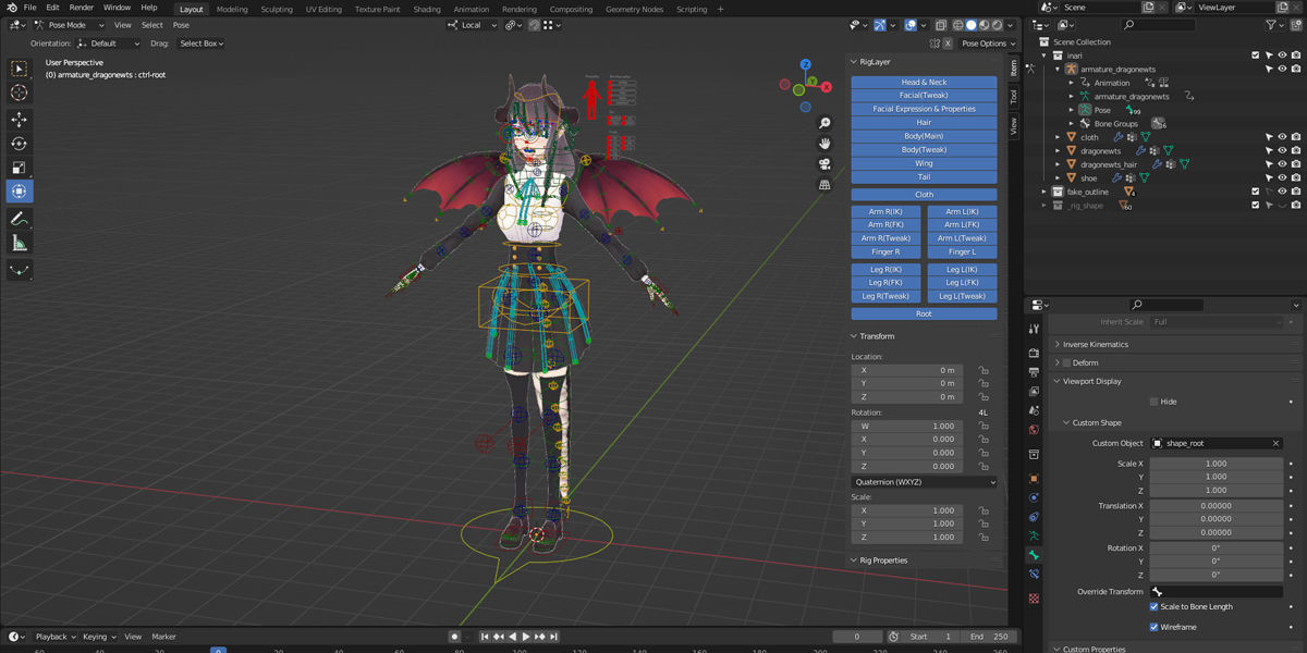 Monster Girl Dragonewt Low-poly 3D model_8