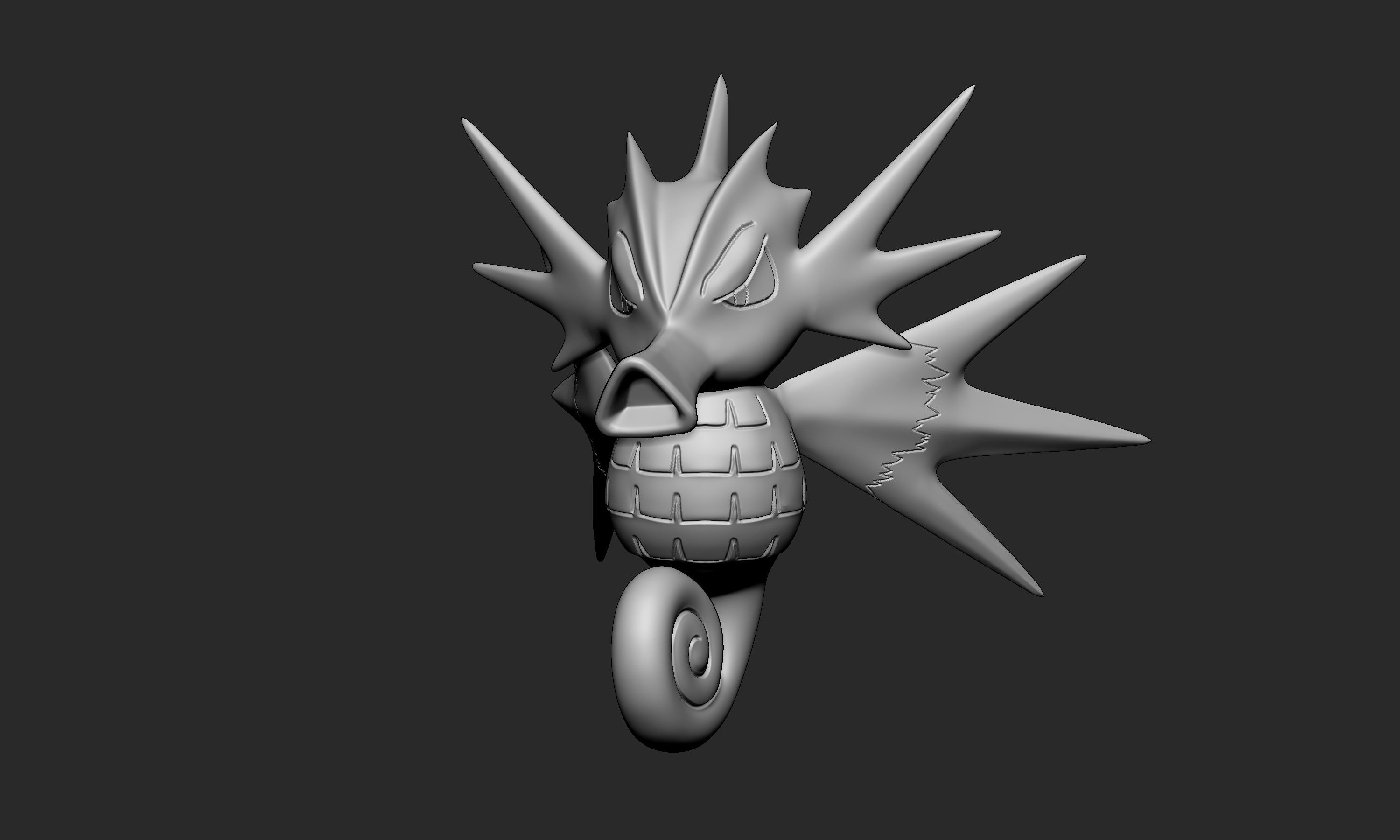 Pokemon - Seadra with 2 poses 3D print model_7