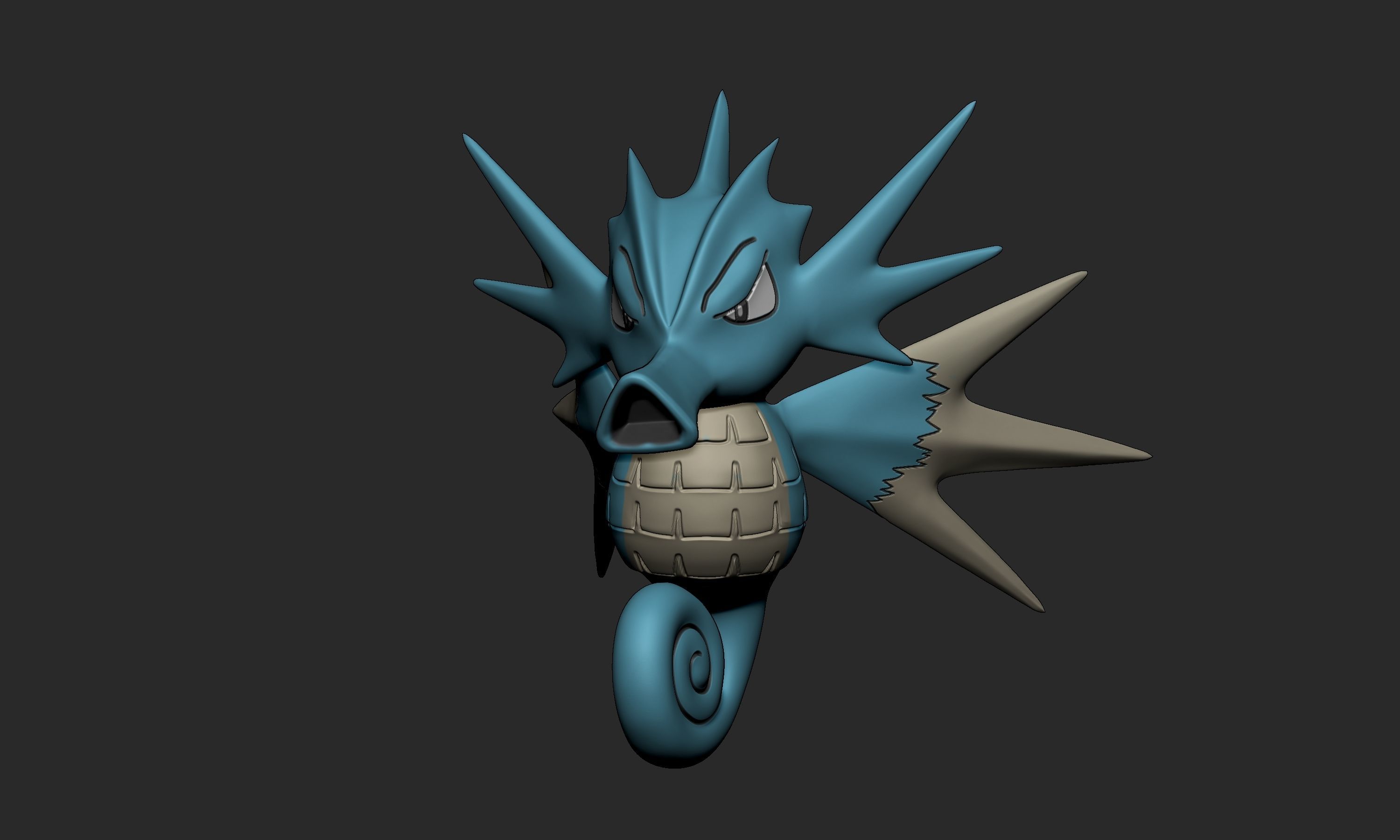 Pokemon - Seadra with 2 poses 3D print model_5
