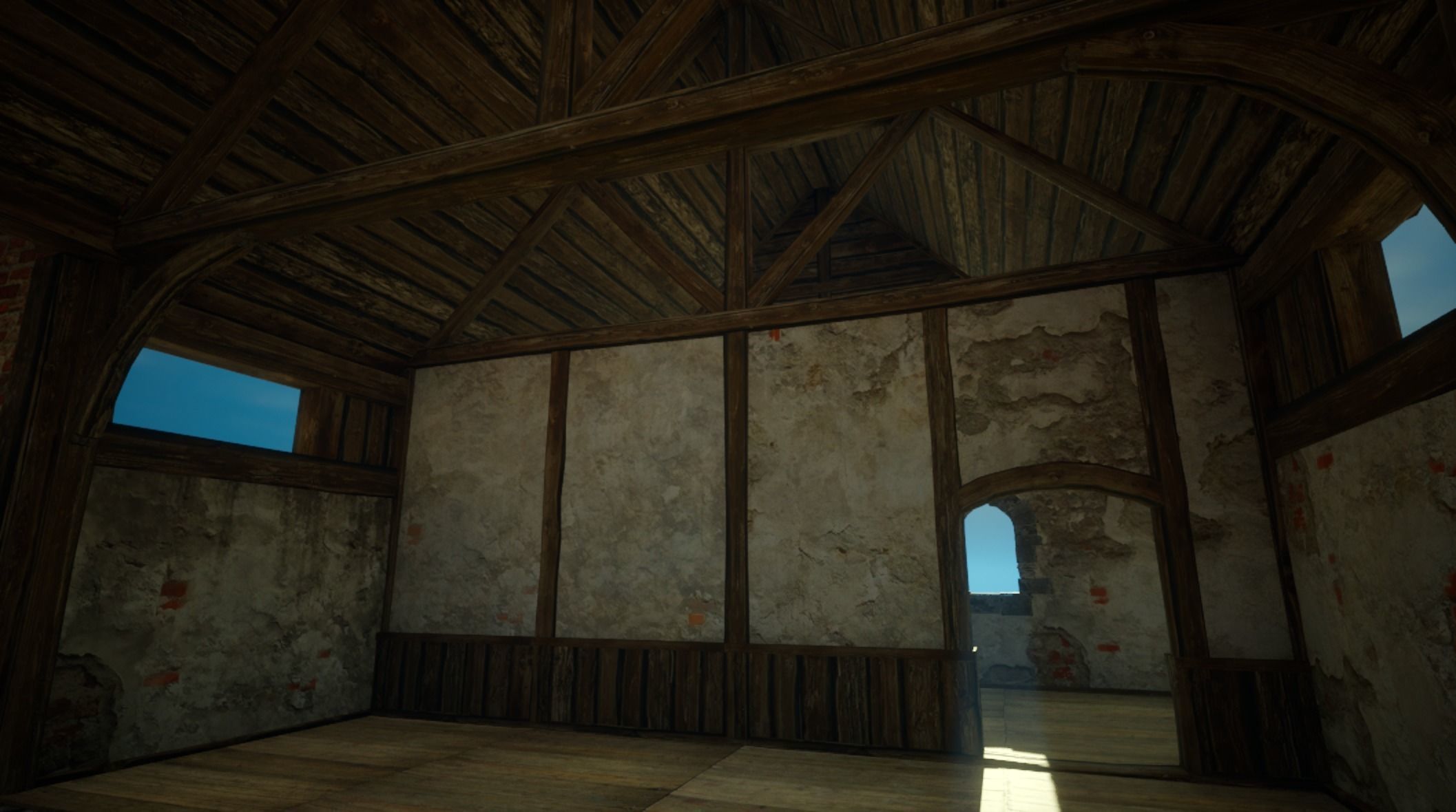 Medieval old House2-interior and exterior design Low-poly 3D model_13