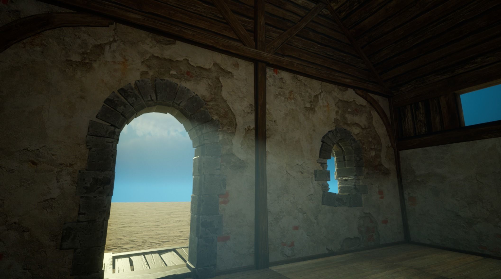 Medieval old House2-interior and exterior design Low-poly 3D model_14