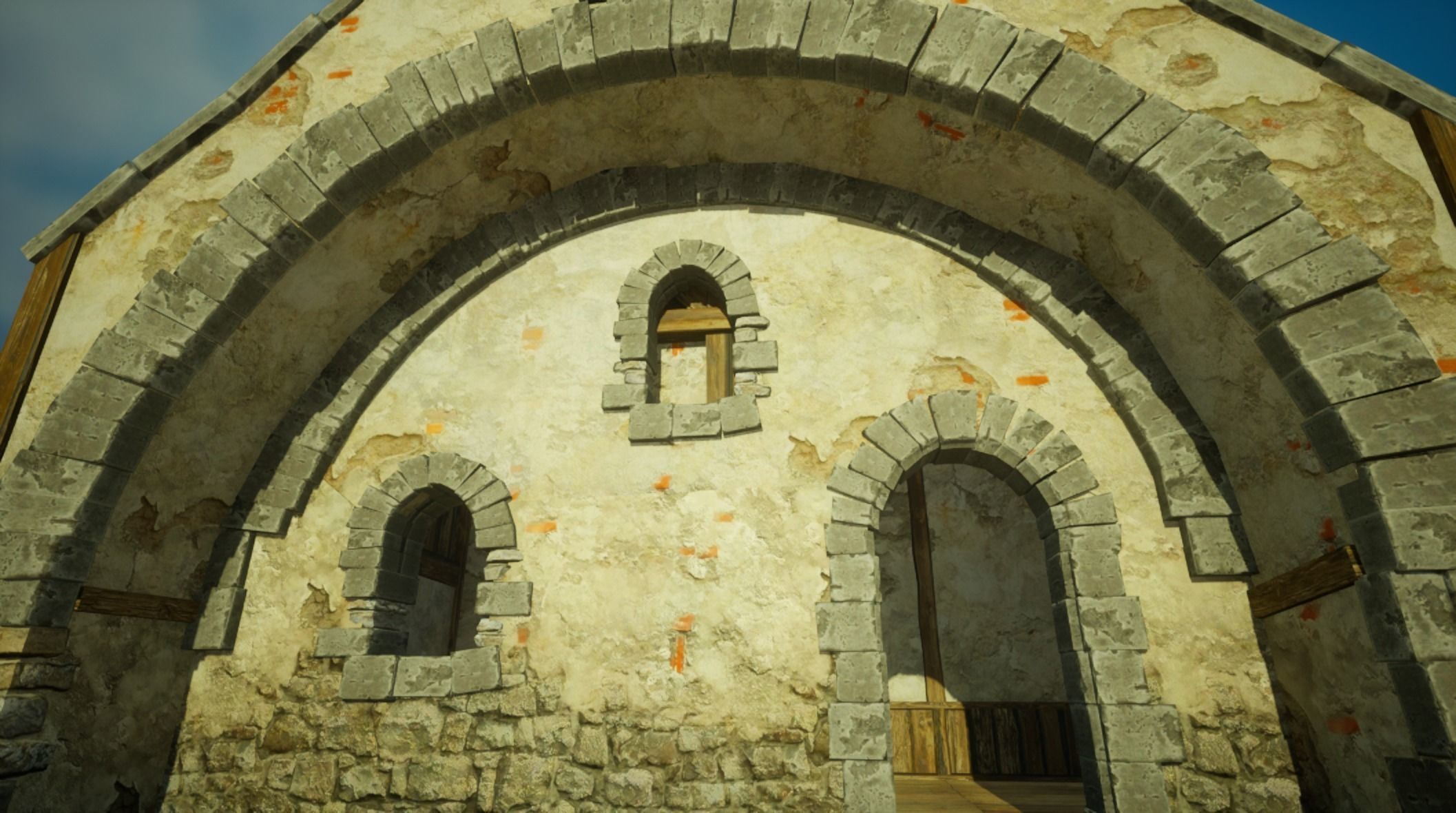 Medieval old House2-interior and exterior design Low-poly 3D model_9