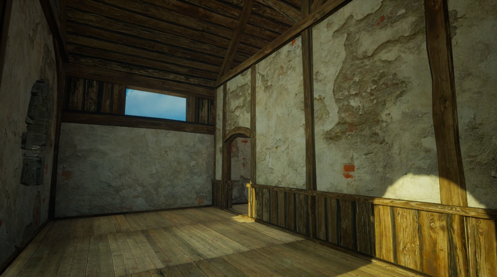 Medieval old House2-interior and exterior design Low-poly 3D model_10