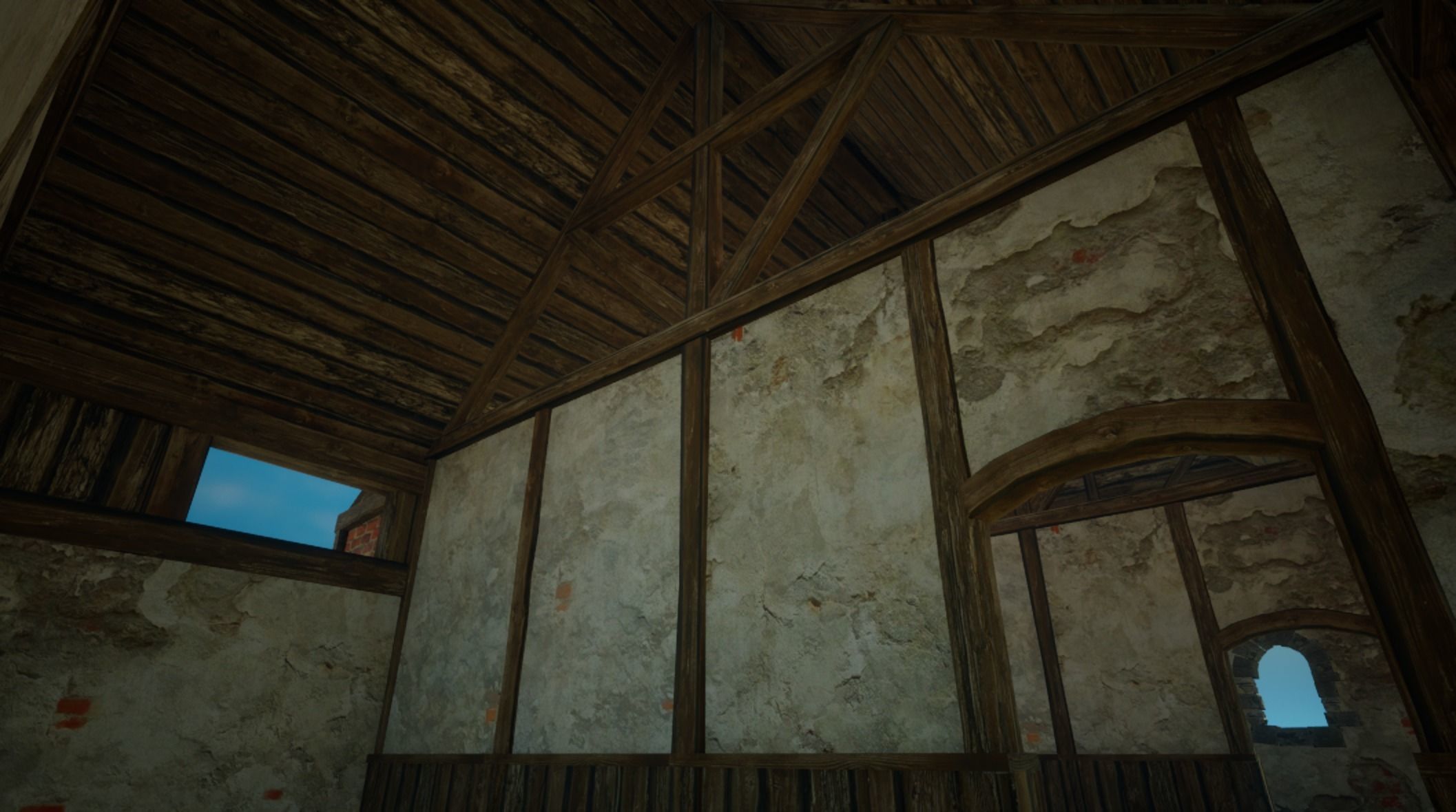 Medieval old House2-interior and exterior design Low-poly 3D model_12