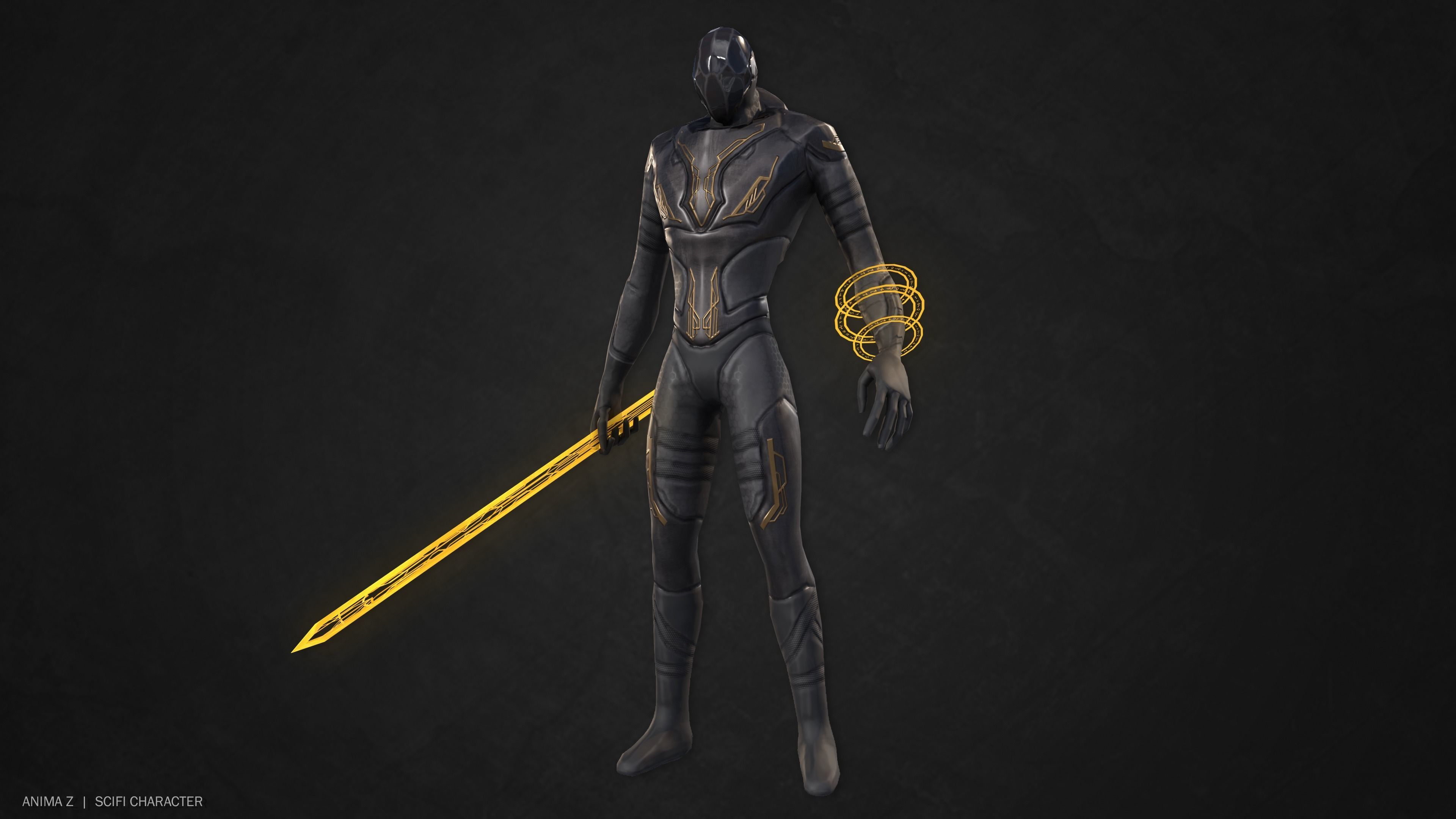 Sci fi character Low-poly 3D model_4