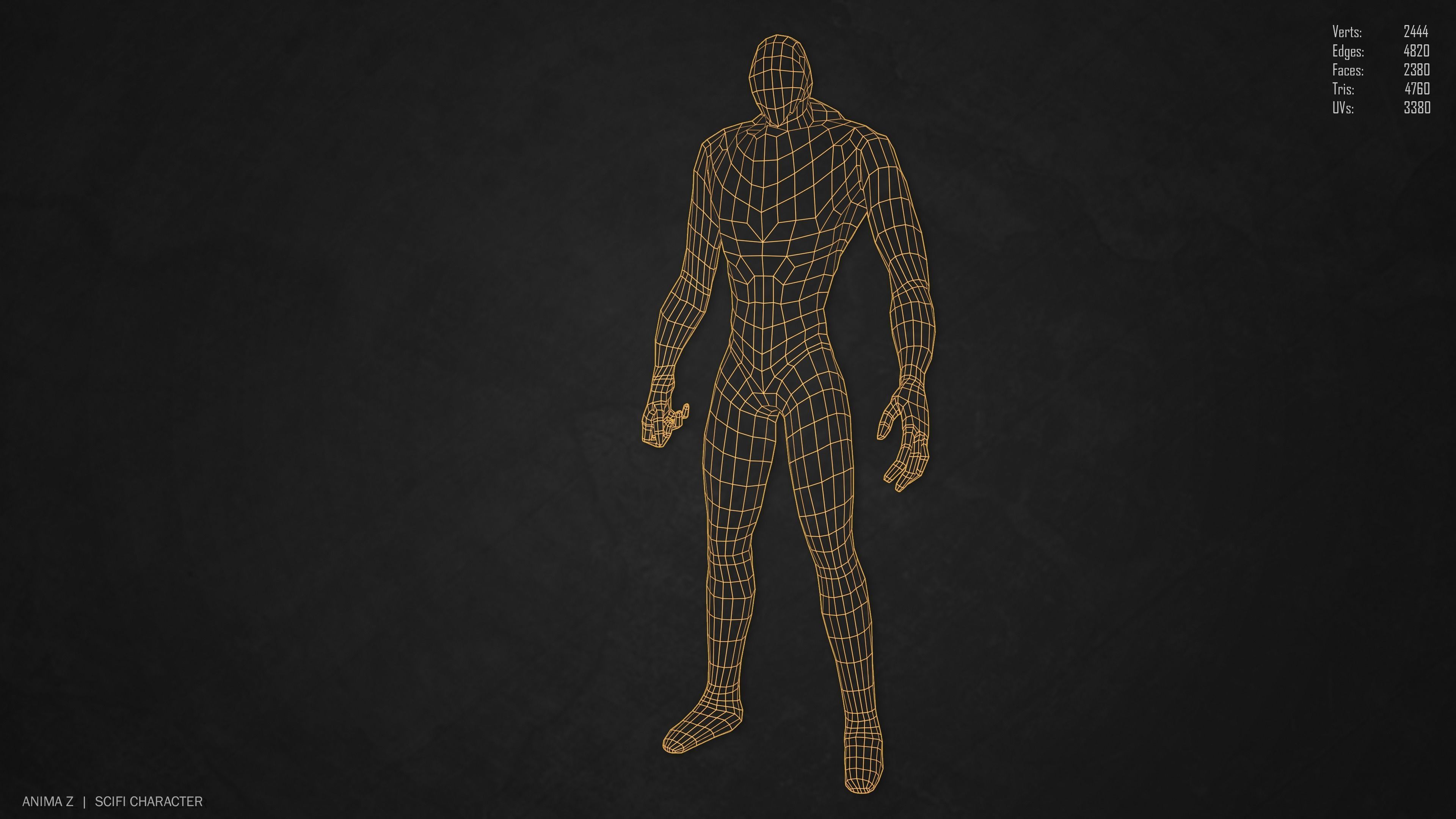 Sci fi character Low-poly 3D model_13