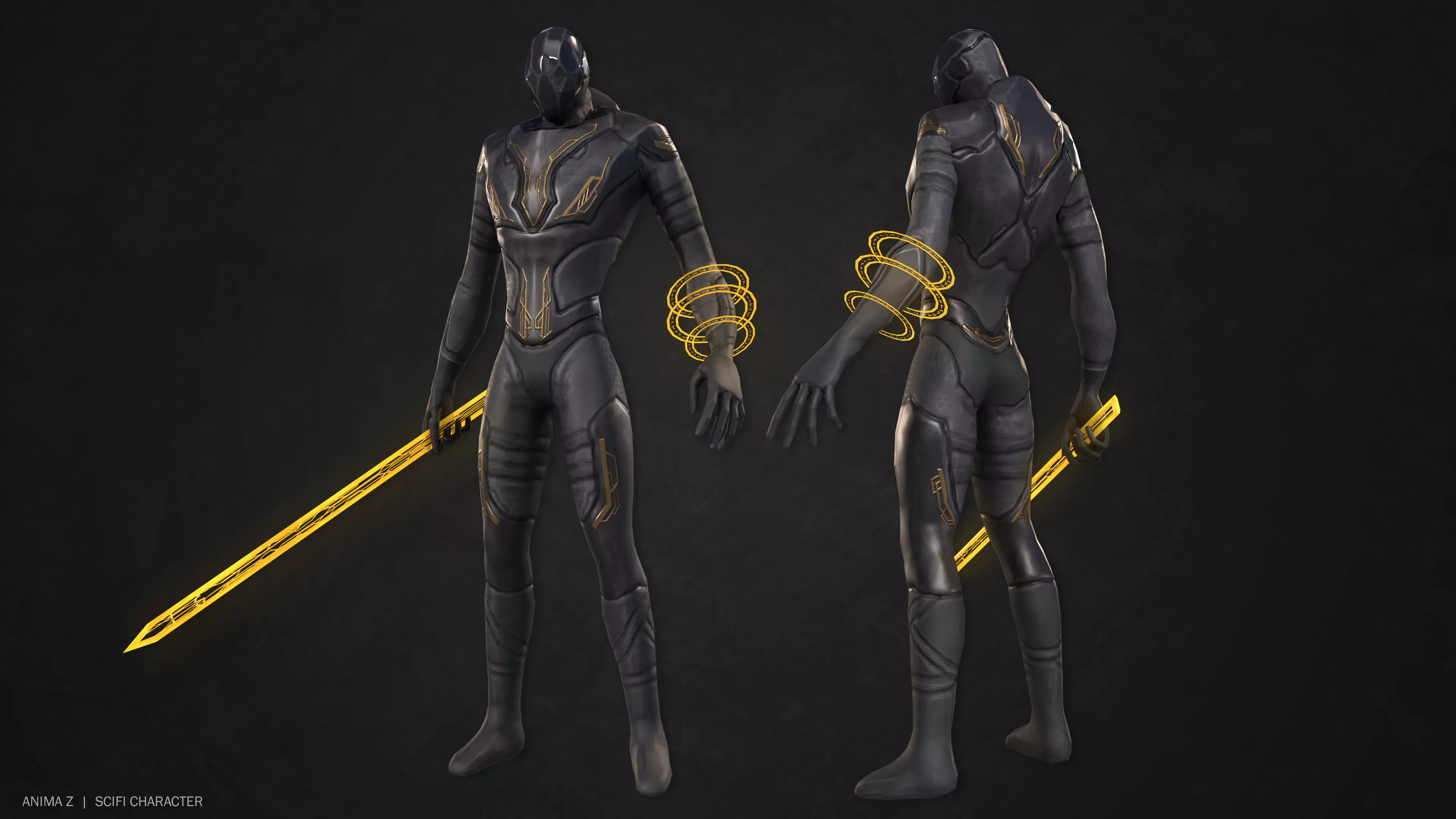 Sci fi character Low-poly 3D model_0