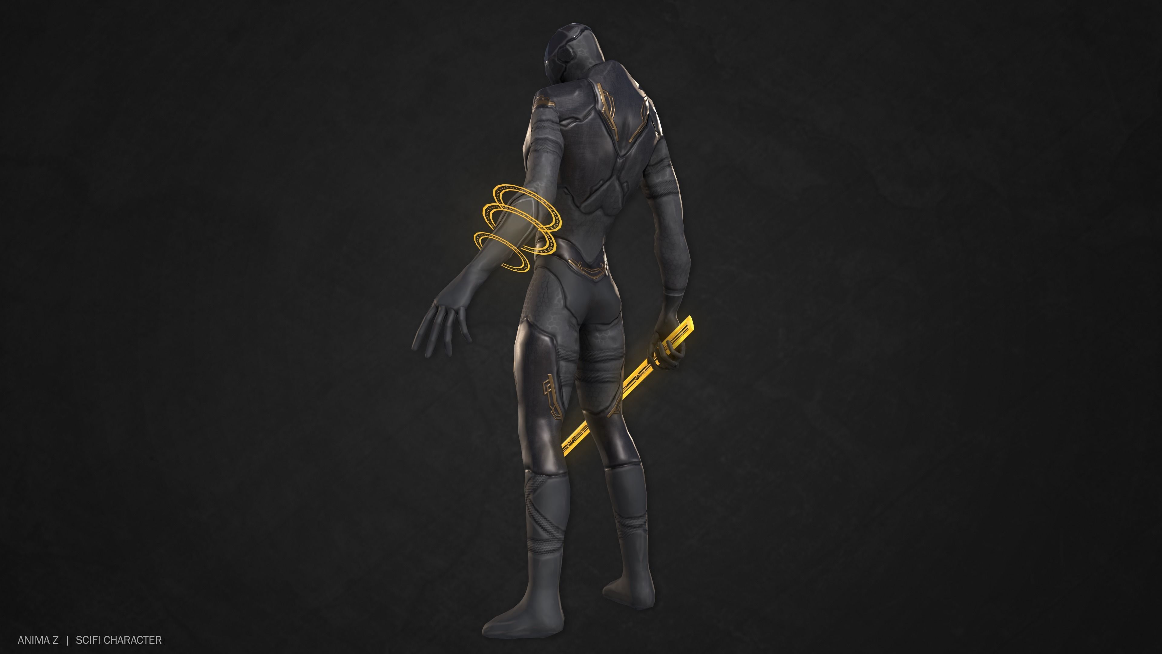 Sci fi character Low-poly 3D model_5
