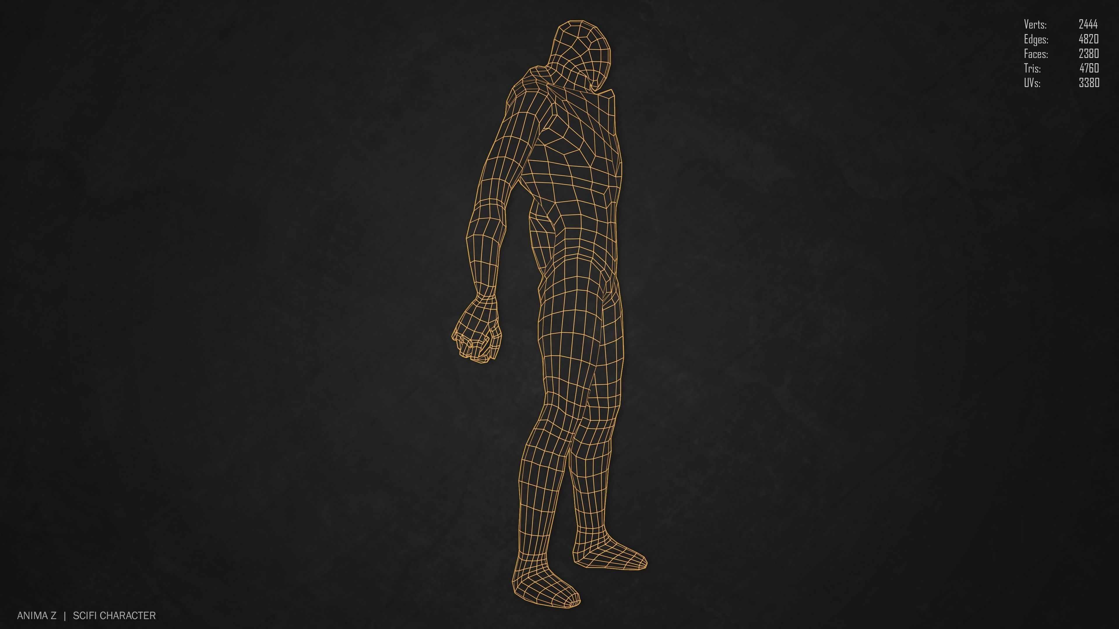 Sci fi character Low-poly 3D model_12