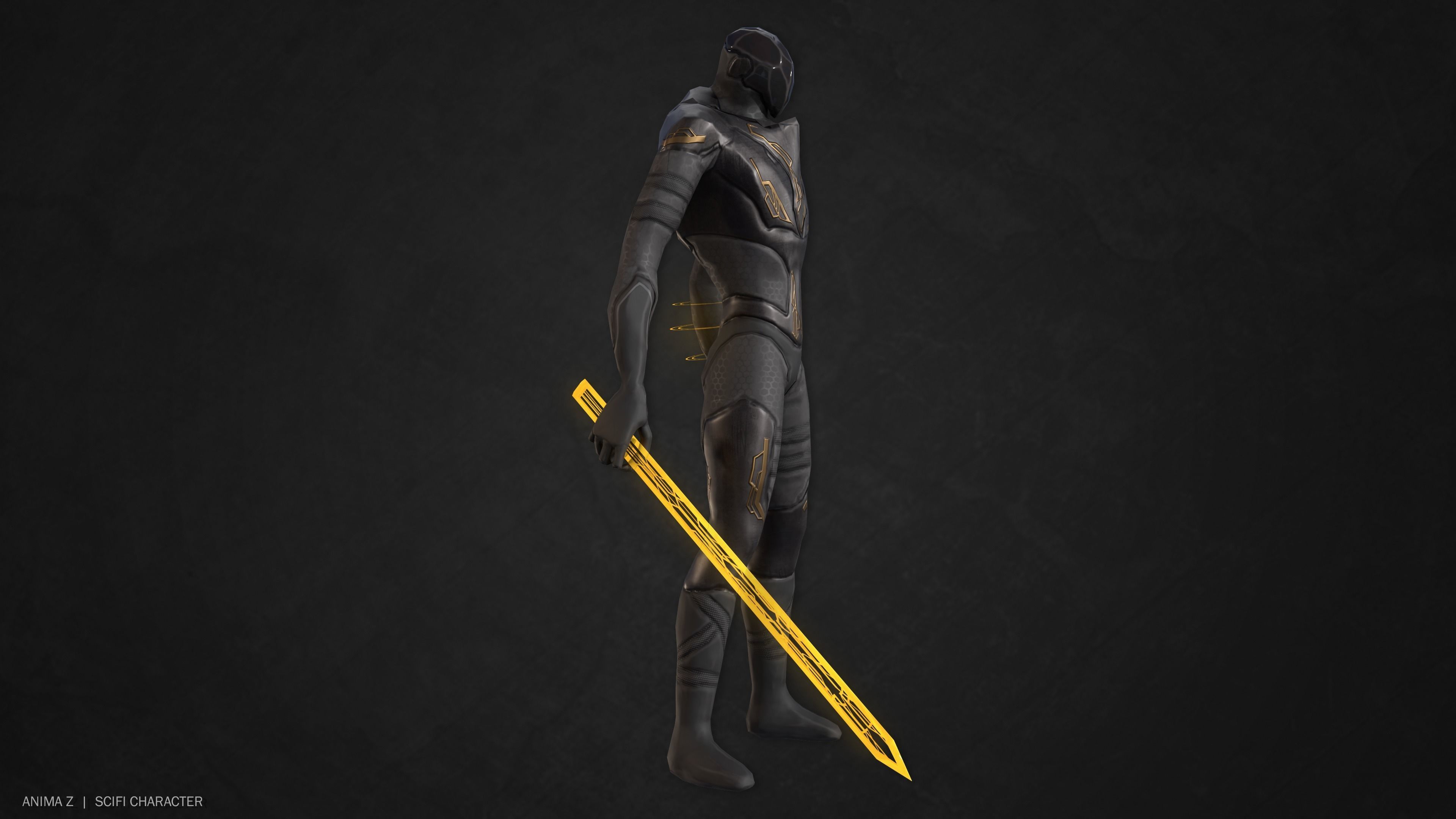 Sci fi character Low-poly 3D model_7