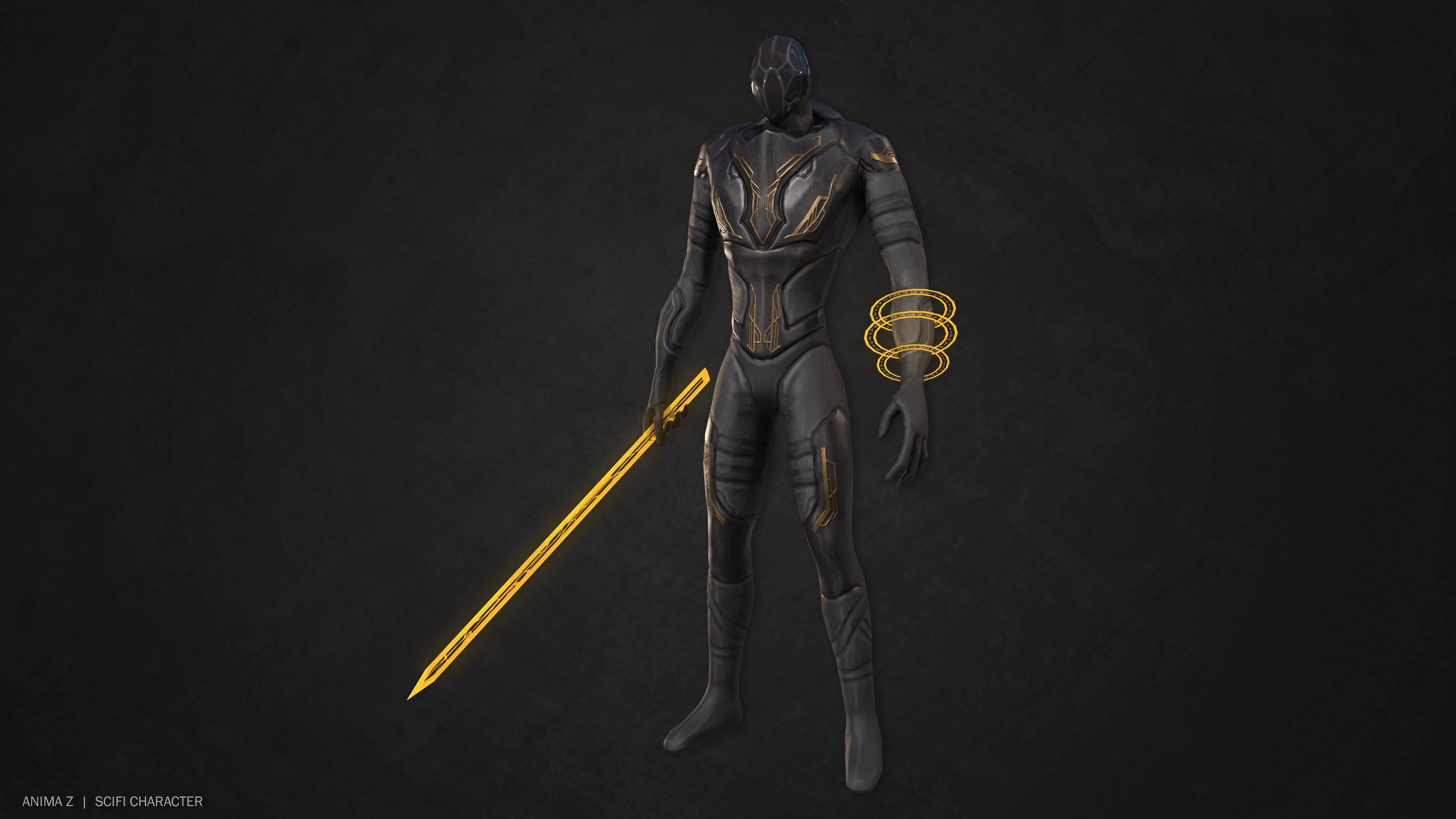 Sci fi character Low-poly 3D model_8