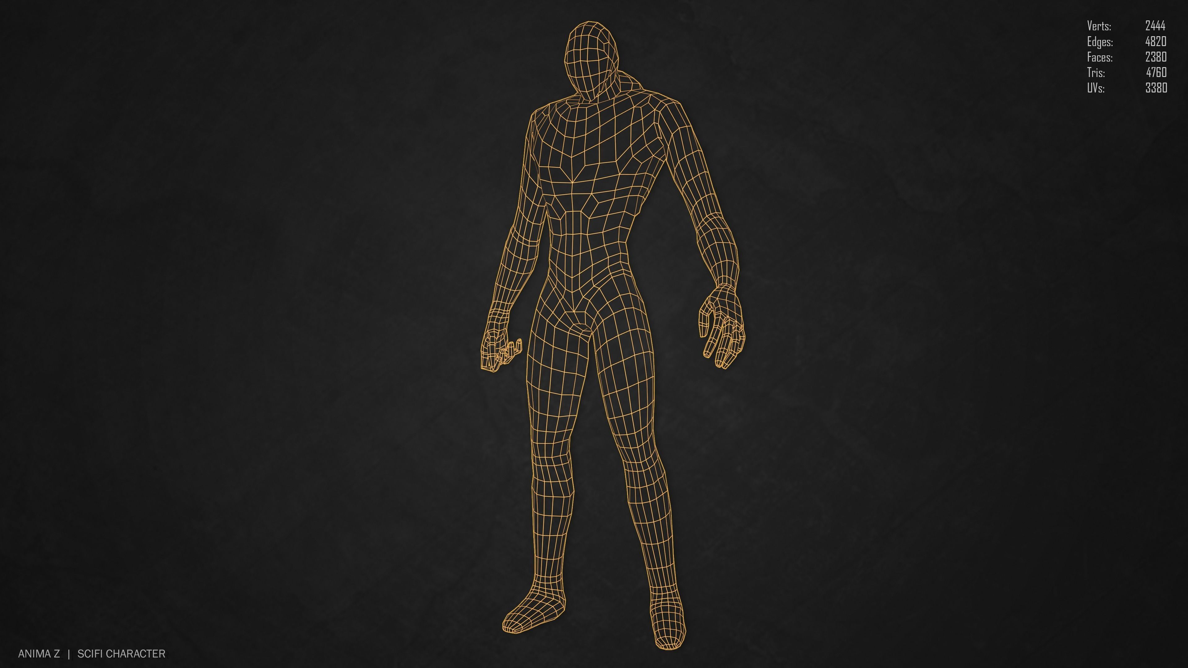 Sci fi character Low-poly 3D model_2