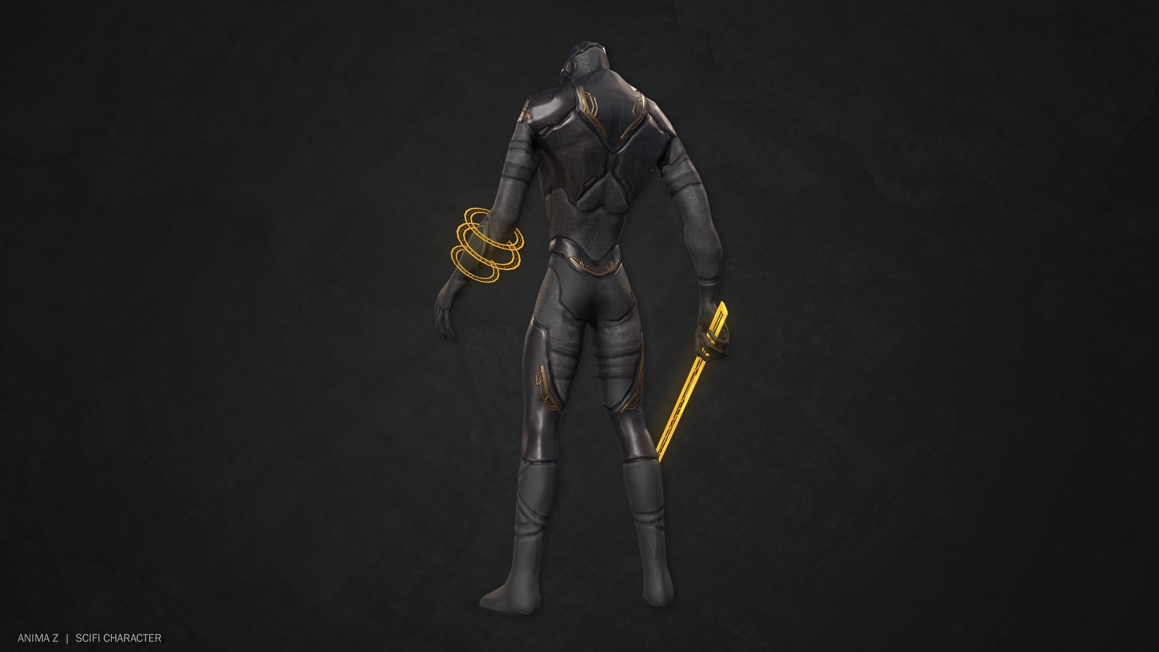 Sci fi character Low-poly 3D model_9